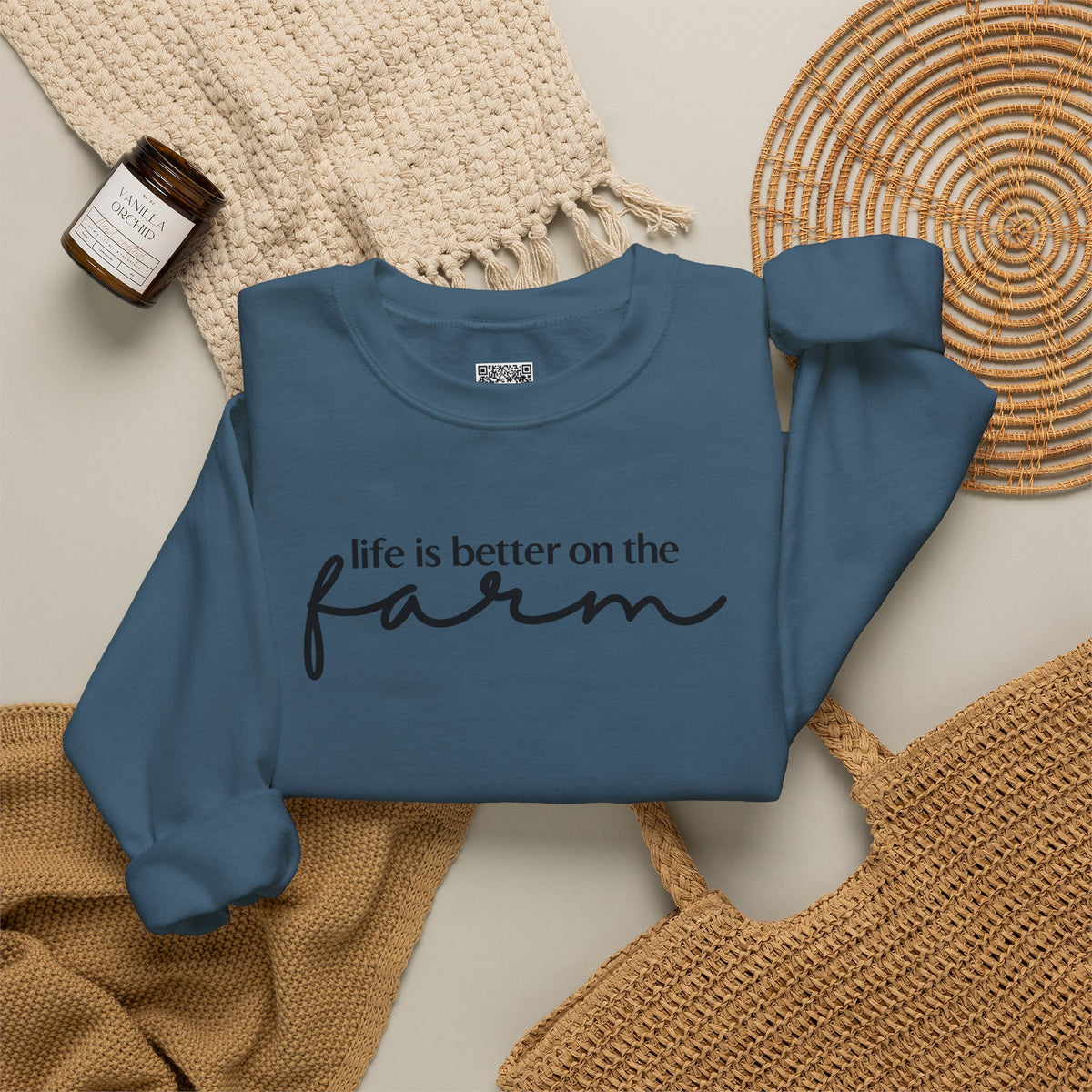 Life Is Better On The Farm Sweatshirt | Rustic Country Crewneck Pullover | Cr8tive Designs