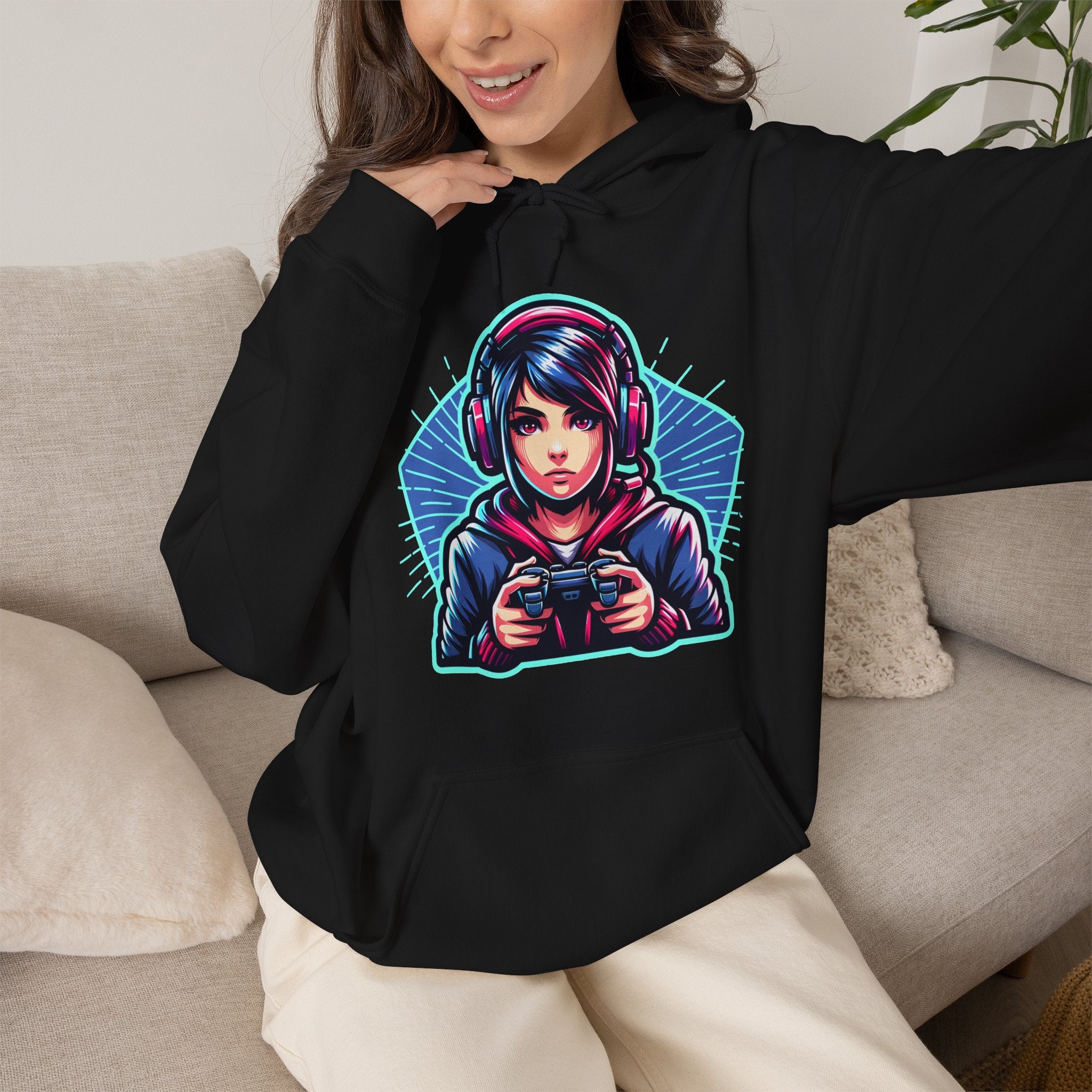 Gamer Girl | Neon Gaming Hoodie | Cr8tive Designs