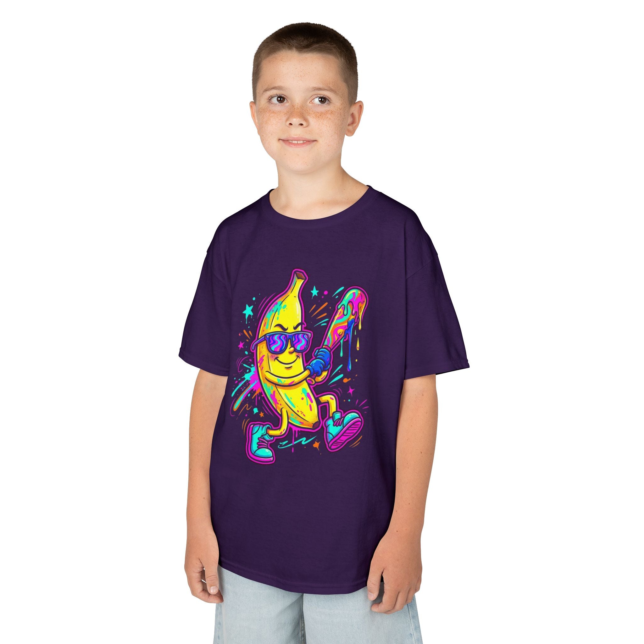 Kids T-Shirt | Neon Skateboarding Banana Graphic Tee | Cr8tive Designs