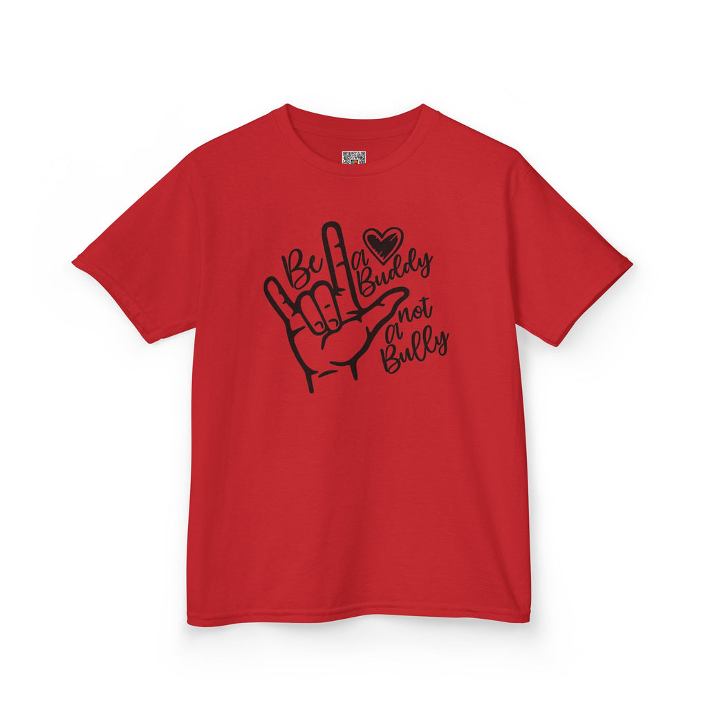 Be A Buddy Not A Bully T-Shirt | ASL I Love You Sign Anti-Bullying Youth Tee | Cr8tive Designs