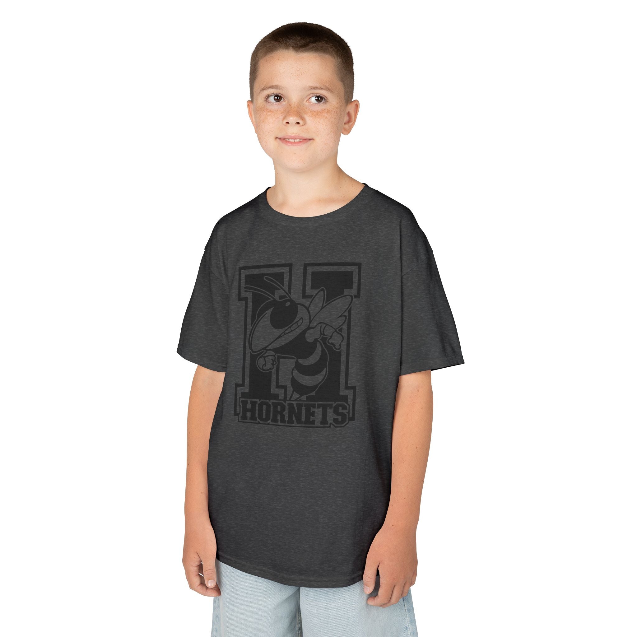 Hornets Letter H Mascot Youth T-Shirt | School Spirit Mascot Tee | Cr8tive Designs