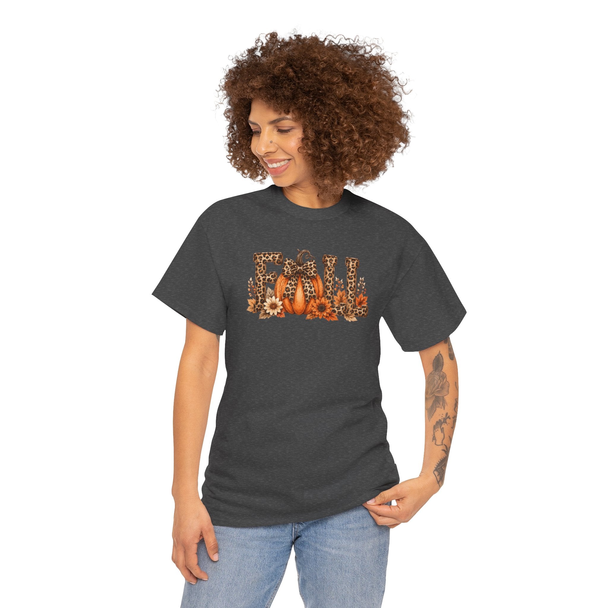 Leopard Fall Pumpkin Tee | Rustic Autumn Graphic T-Shirt | Cr8tive Designs