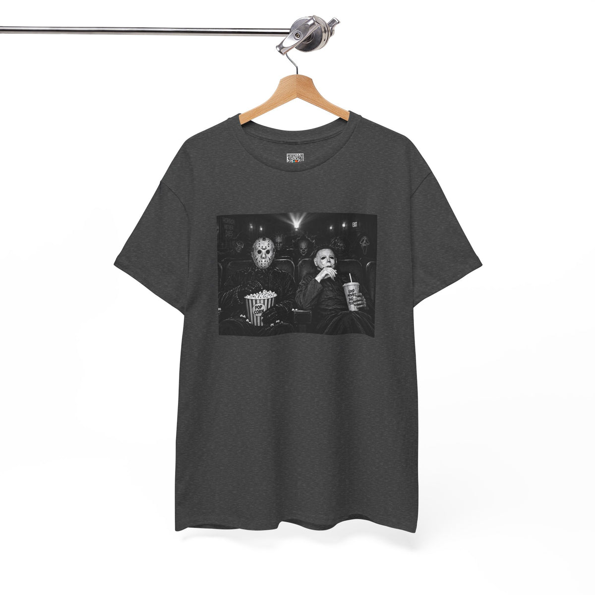 Horror Movie Night T-Shirt | Slasher Villains Theater Popcorn Graphic Tee | Cr8tive Designs