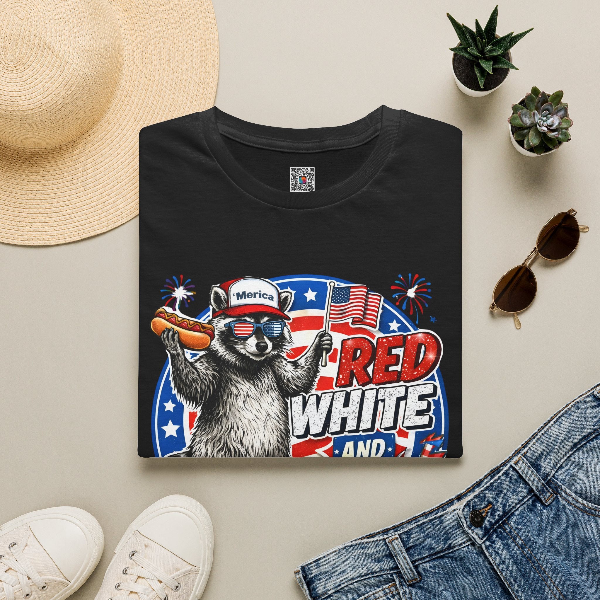 RED WHITE AND BOOM | Patriotic Raccoon Fireworks Design | Cr8tive Designs