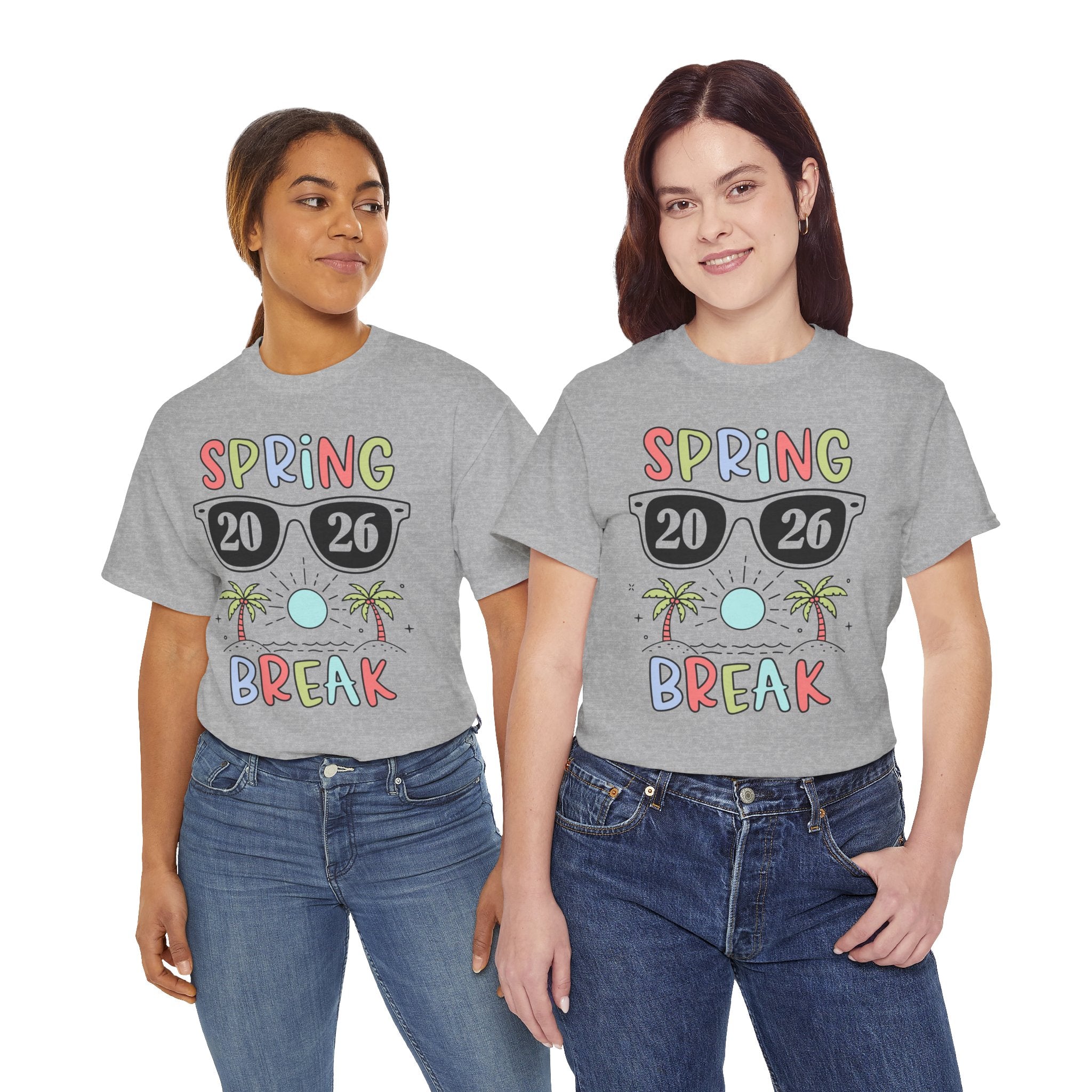 Spring Break 2026 T-Shirt — Retro Sunglasses, Palm Trees & Beach Vibes