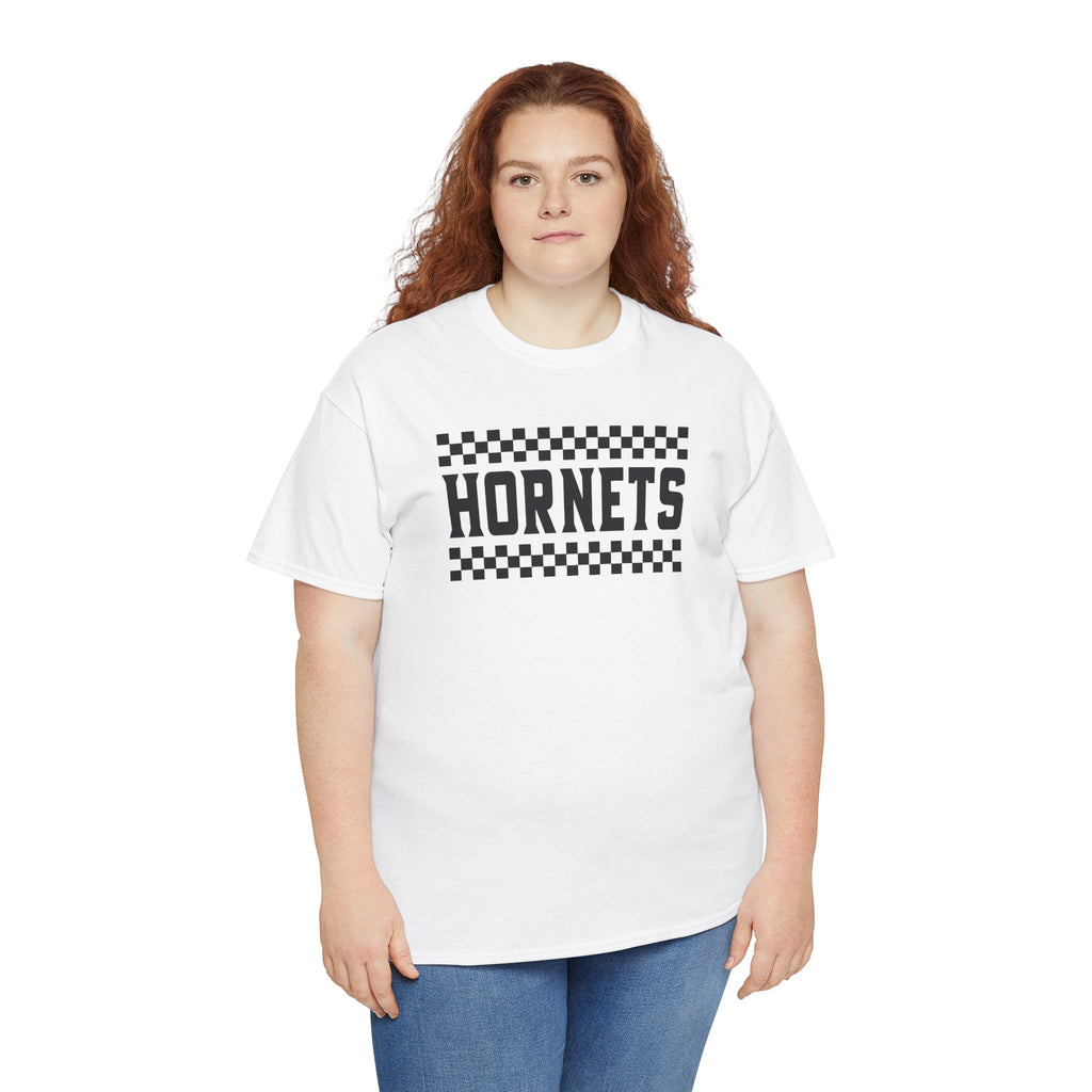 Checkered Hornets Adult T-Shirt | School Spirit Mascot Tee | Cr8tive Designs