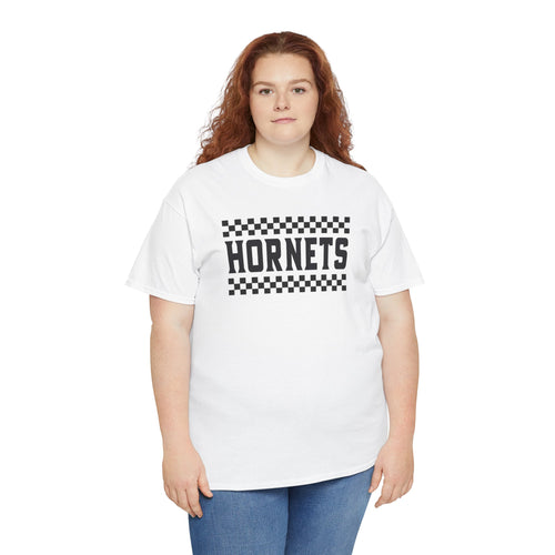 Checkered Hornets Adult T-Shirt | School Spirit Mascot Tee | Cr8tive Designs