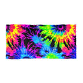 Neon Tie-Dye Beach Towel — Vibrant Rainbow Sunburst Towel/Cr8tive Designs