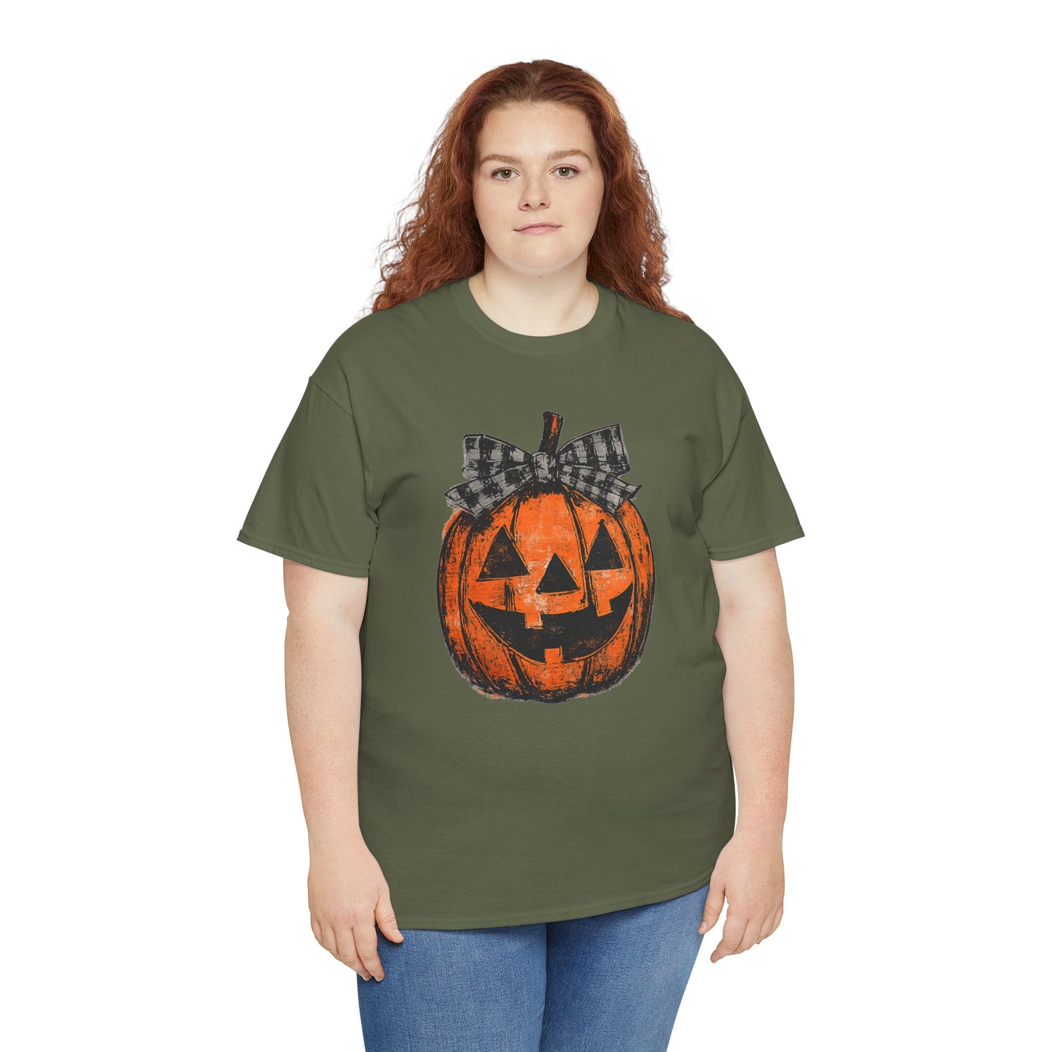 Distressed Pumpkin Bow Tee | Vintage Halloween T-Shirt | Cr8tive Designs