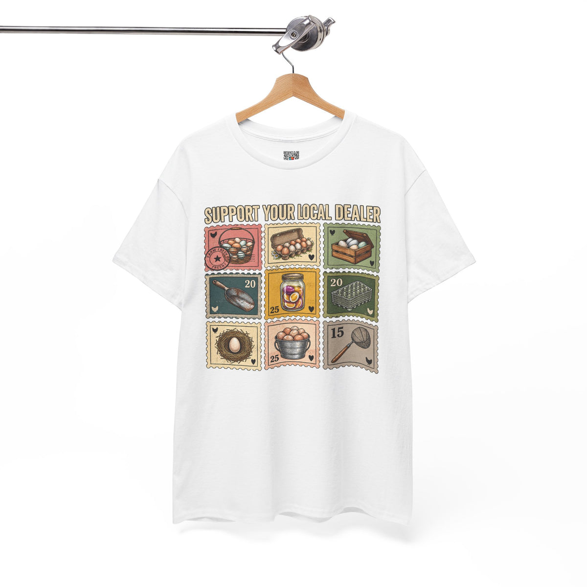 Support Your Local Dealer Fresh Eggs T-Shirt | Funny Chicken Farm Graphic Tee | Cr8tive Designs