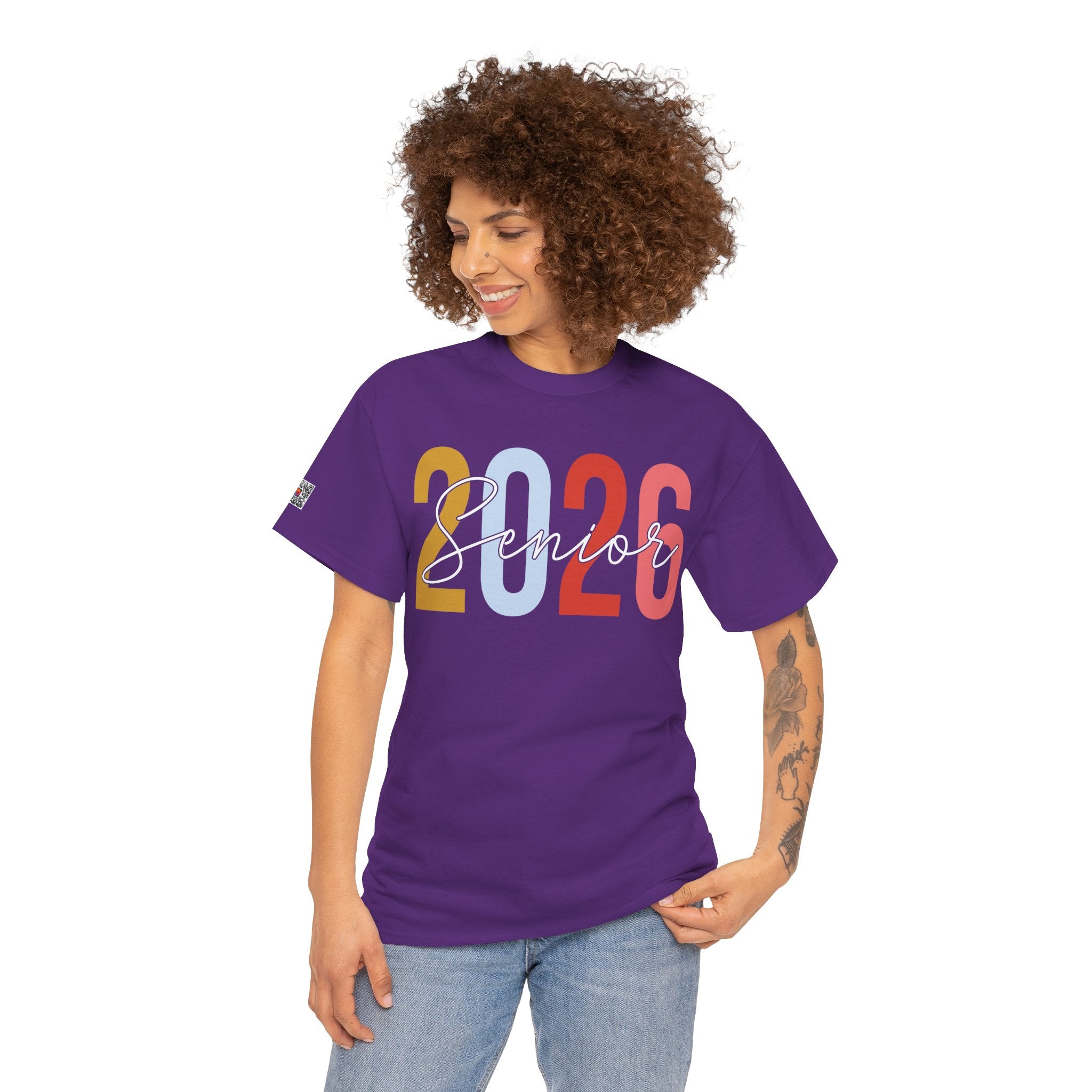 Senior 2026 Script Overlay T-Shirt | Trendy Color Graduation Tee | Senior Shirt | Cr8tive Designs