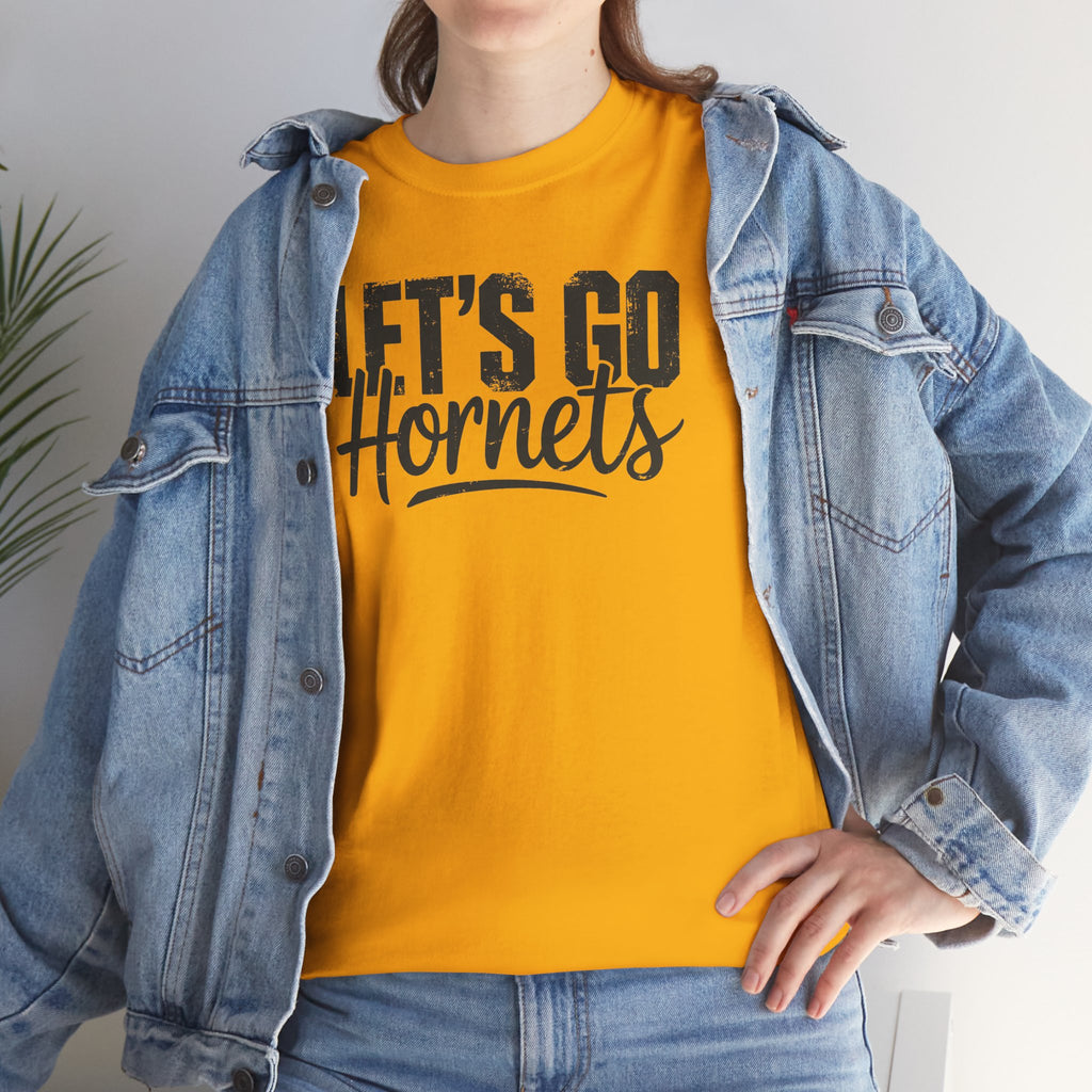 Let's Go Hornets Adult Graphic T-Shirt | School Spirit Mascot Tee | Cr8tive Designs
