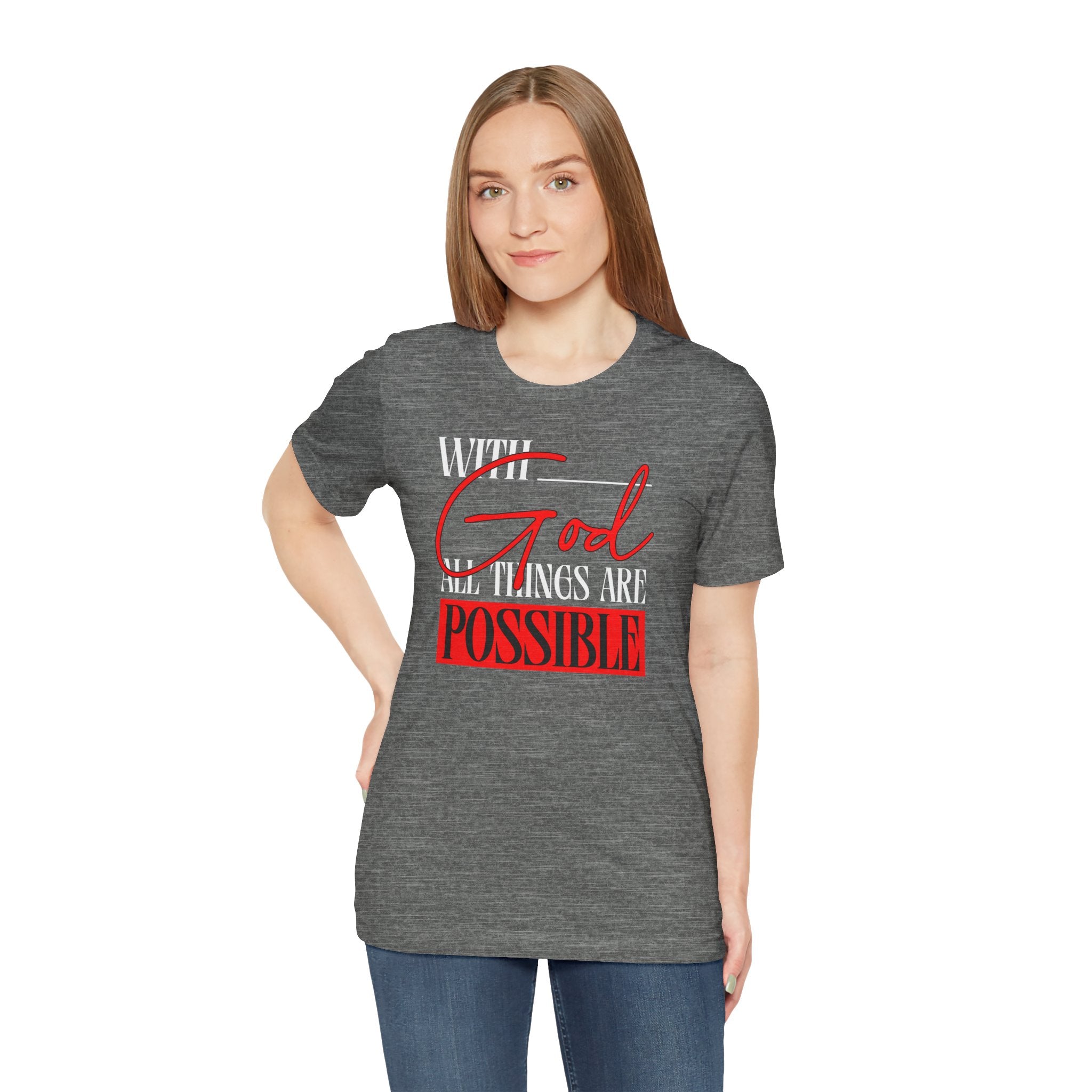 With God All Things Are Possible T-Shirt | Inspirational Christian Faith Tee | Cr8tive Designs