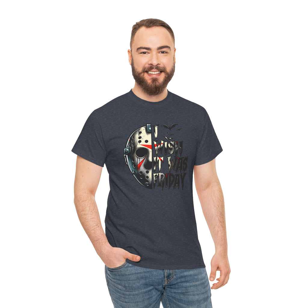 I Wish It Was Friday T-Shirt | Horror Hockey Mask Halloween Graphic Tee | Cr8tive Designs