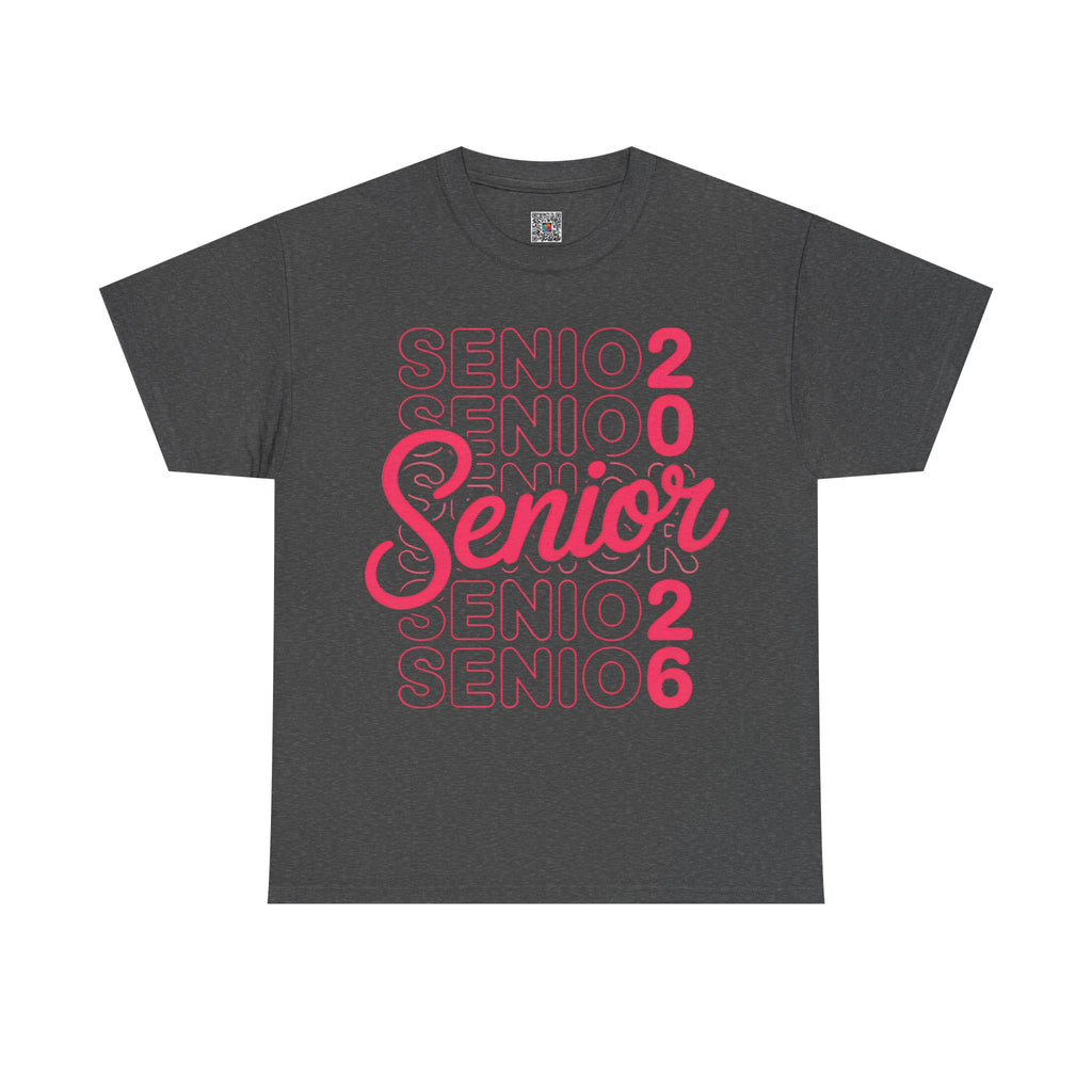 Senior 2026 Neon Script T-Shirt | Bold Layered Typography Tee | Trendy Graduation Shirt | Cr8tive Designs