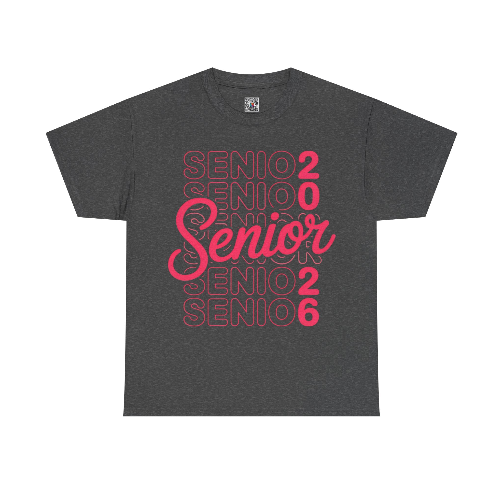 Senior 2026 Neon Script T-Shirt | Bold Layered Typography Tee | Trendy Graduation Shirt | Cr8tive Designs