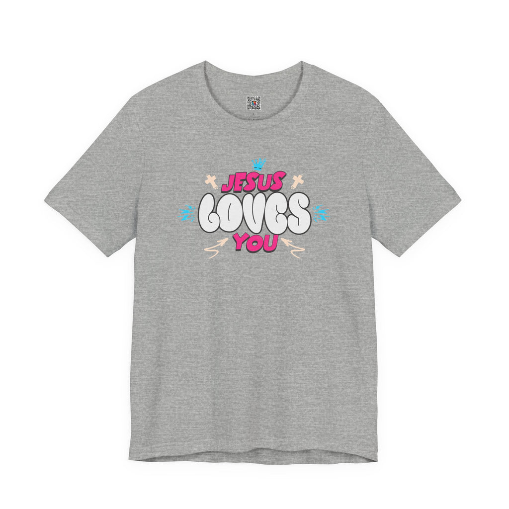 Jesus Loves You Graphic Tee — Cute Pastel Faith T-Shirt| Cr8tive Designs