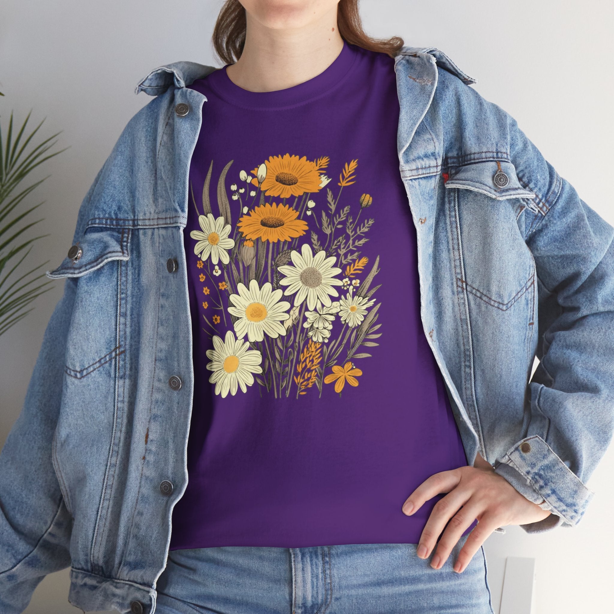 Vintage Yellow Floral T-Shirt/Cr8tive Designs