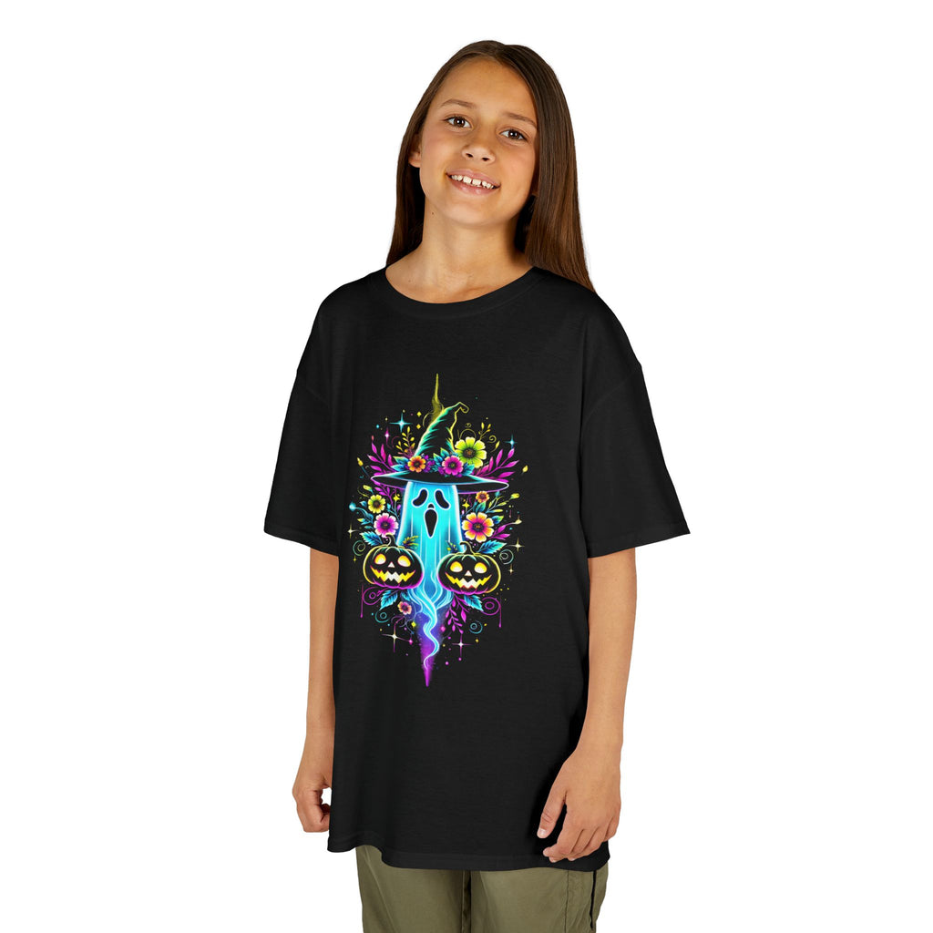 Kids Halloween Ghost T-Shirt | Neon Spooky Pumpkin | Cr8tive Designs
