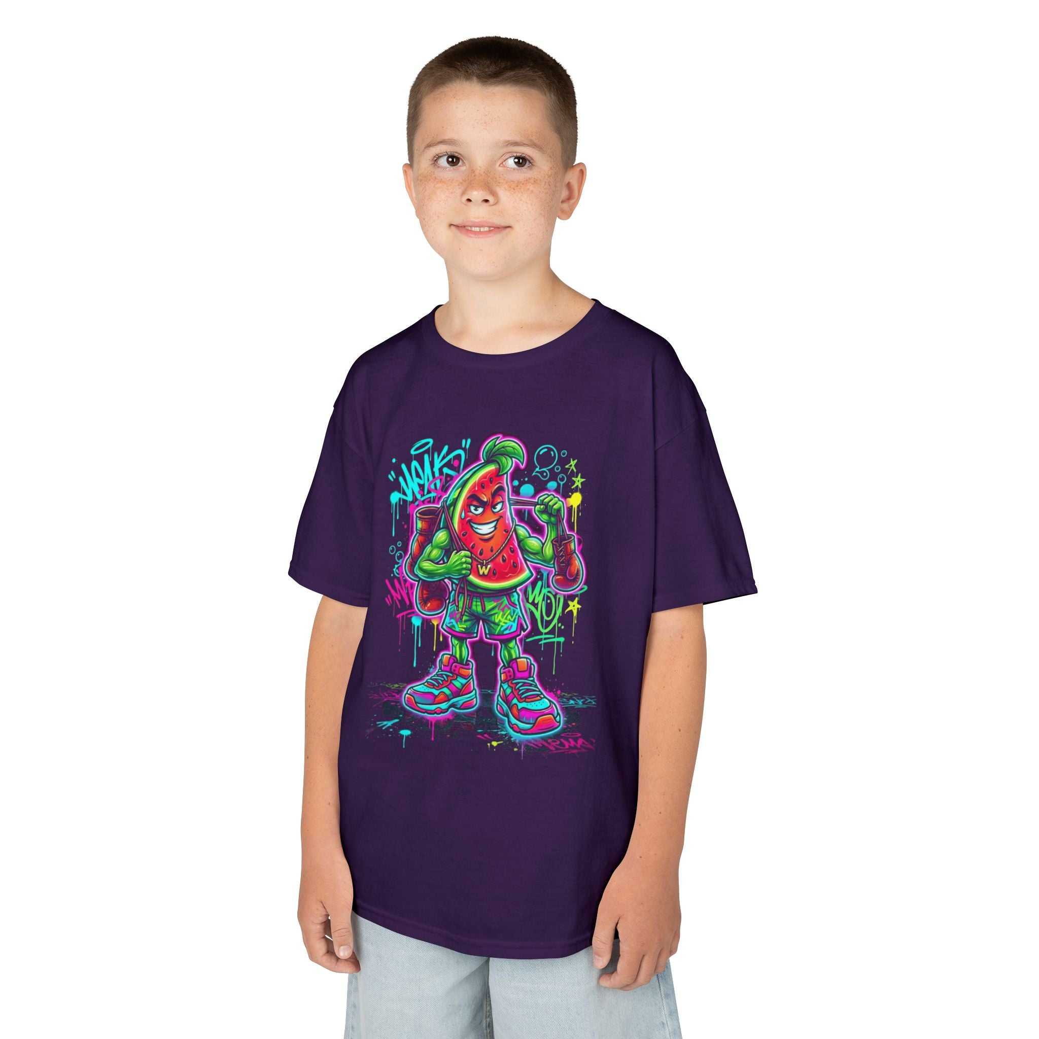 Kids Tee | Neon Graffiti Hot Sauce Character Graphic | Cr8tive Designs