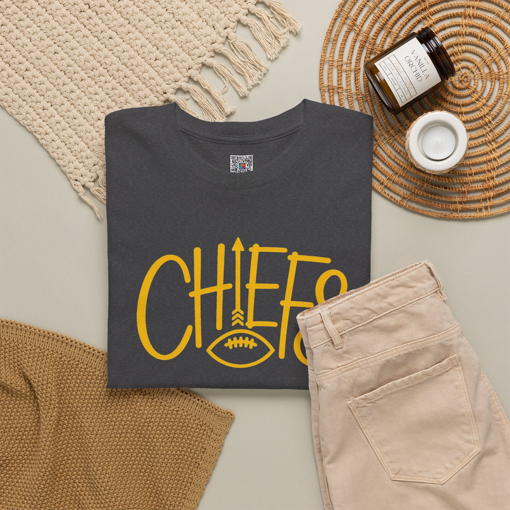 Chiefs Graphic T-Shirt | Red and Gold Sunday Football Spirit Tee | Cr8tive Designs