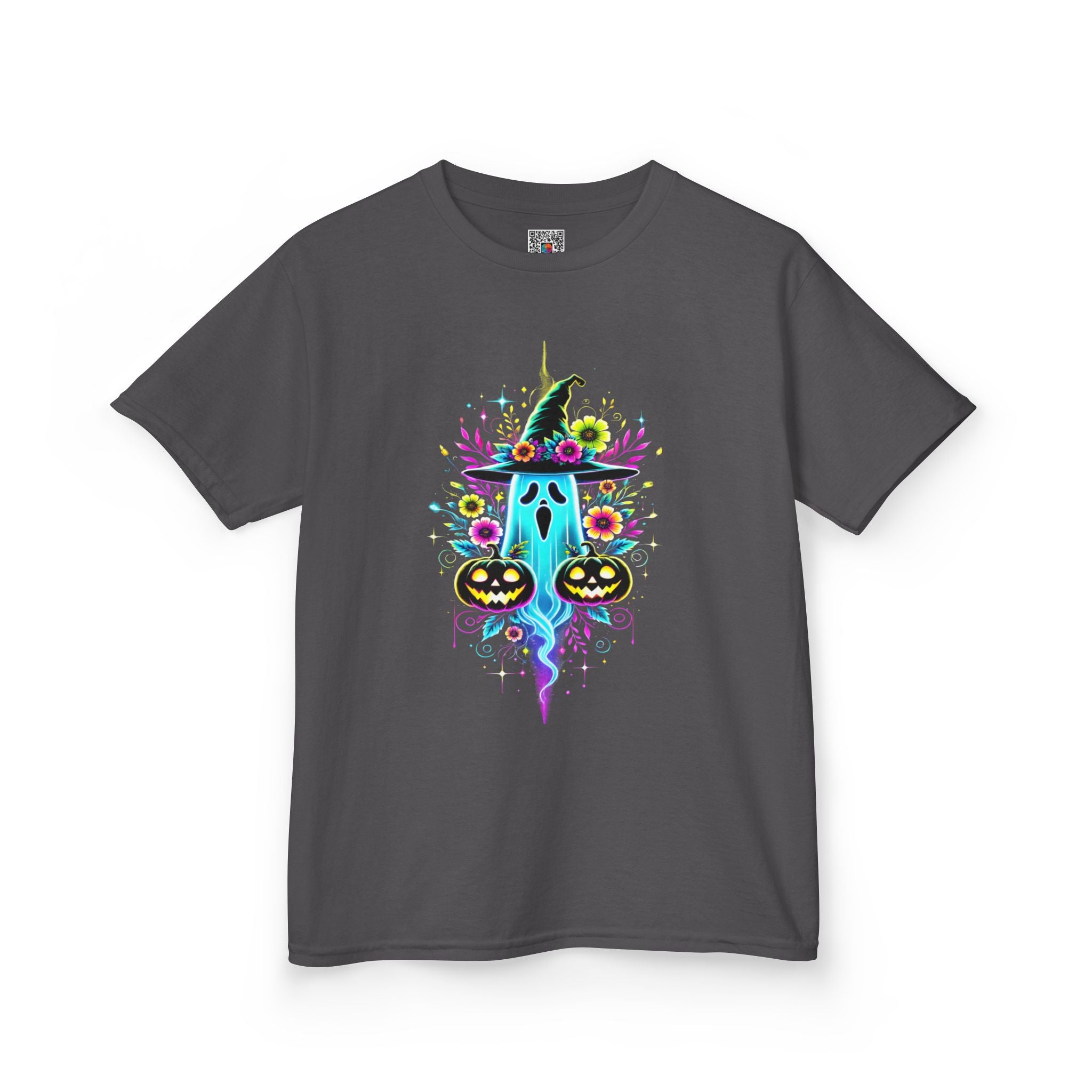 Kids Halloween Ghost T-Shirt | Neon Spooky Pumpkin | Cr8tive Designs
