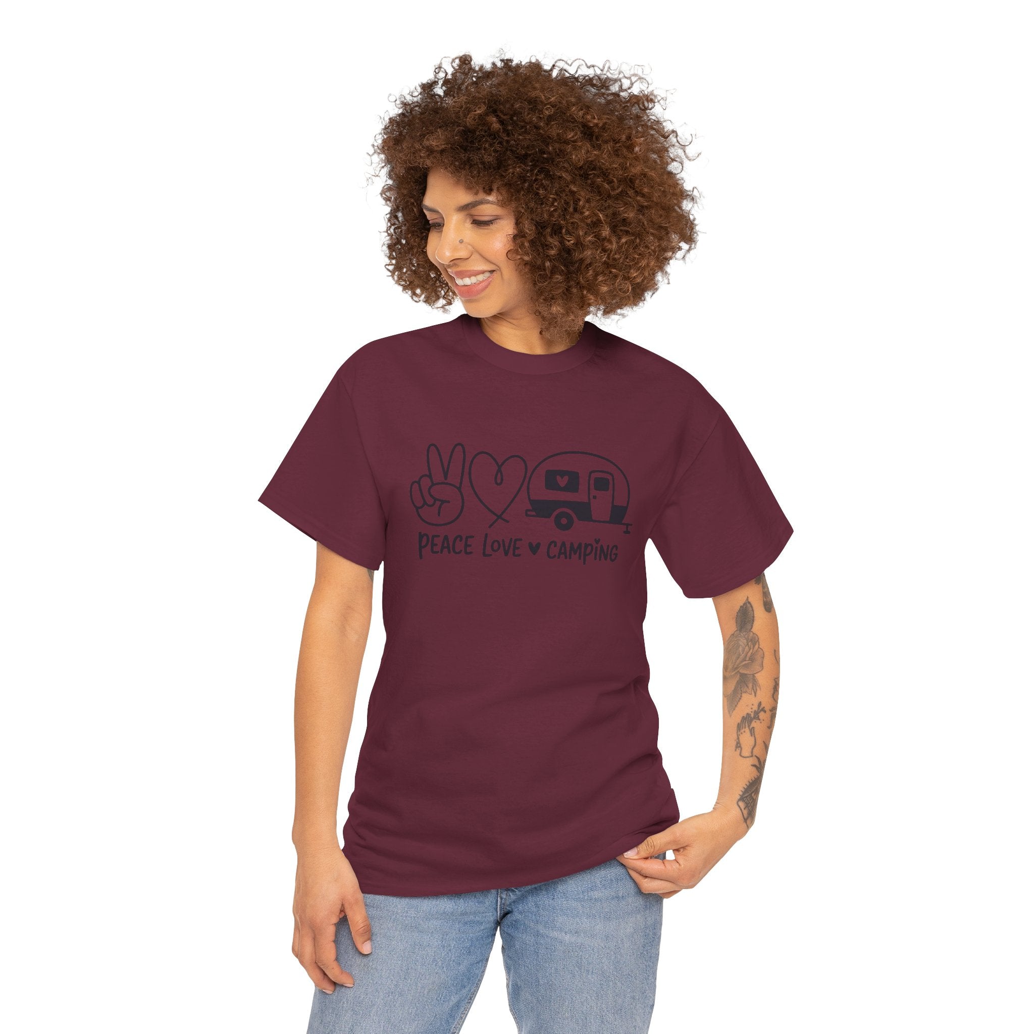 Peace Love Camping | Retro Camper Graphic Tee | Cr8tive Designs