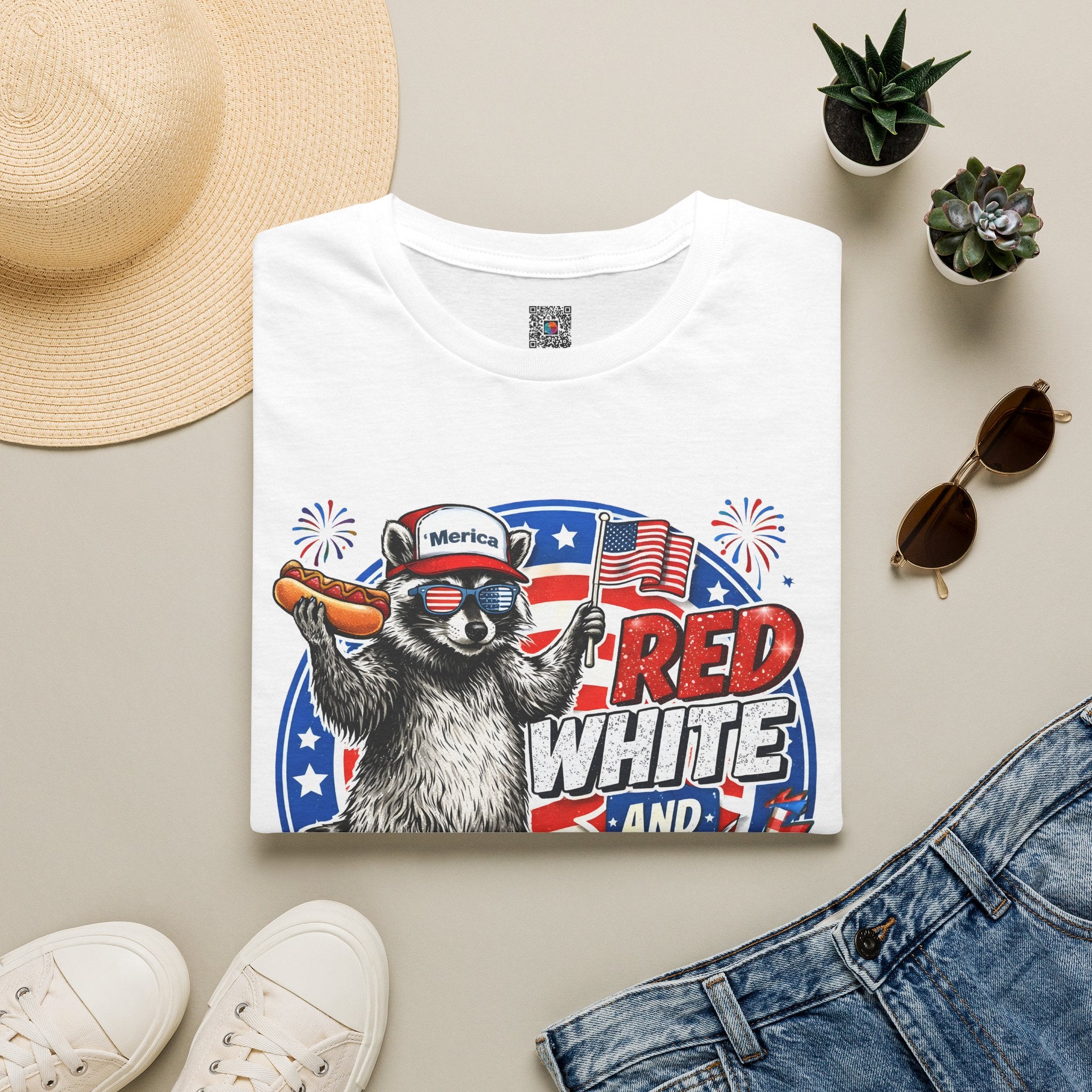 RED WHITE AND BOOM | Patriotic Raccoon Fireworks Design | Cr8tive Designs