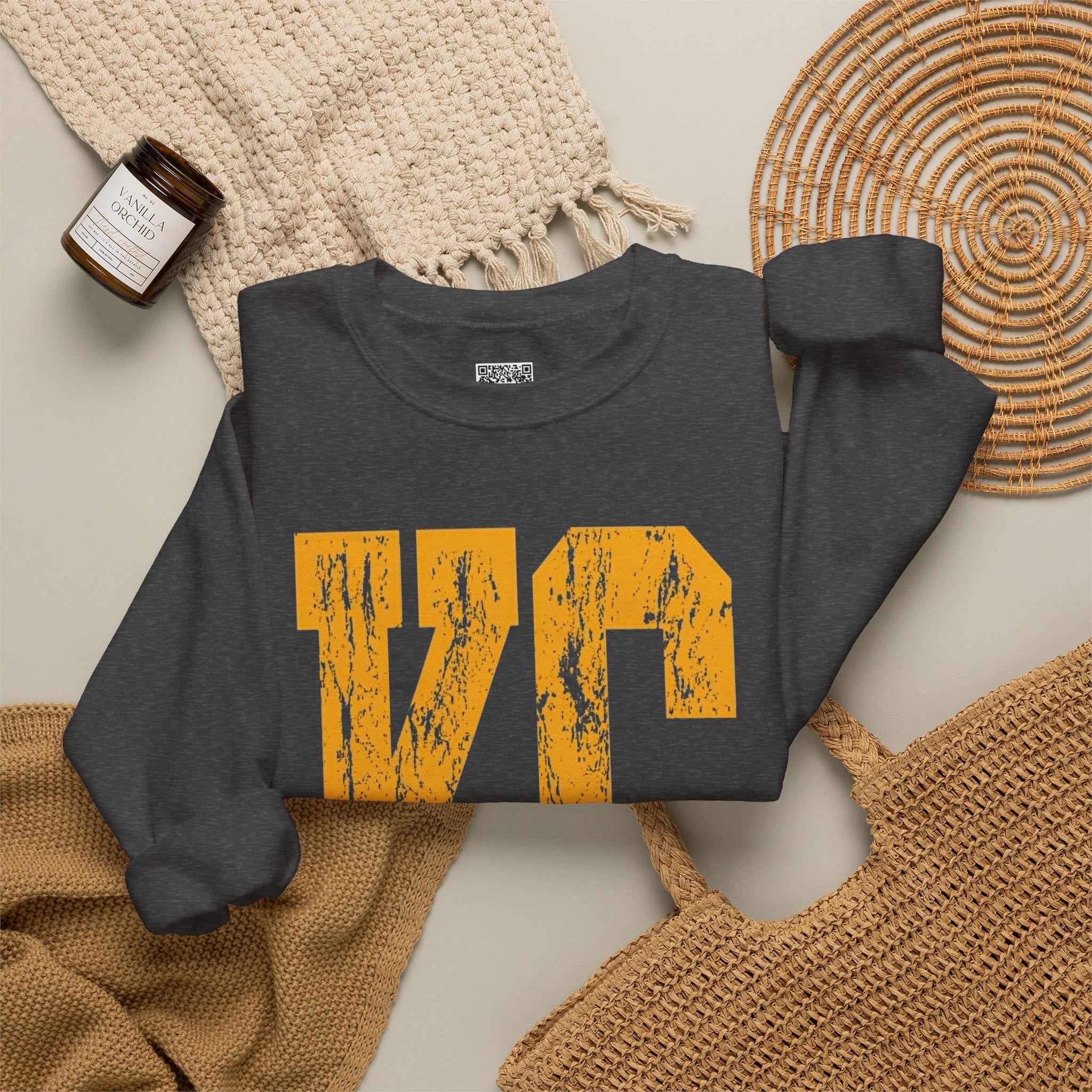 KC Distressed Varsity Sweatshirt | Retro Sunday Football Graphic Crewneck | Cr8tive Designs