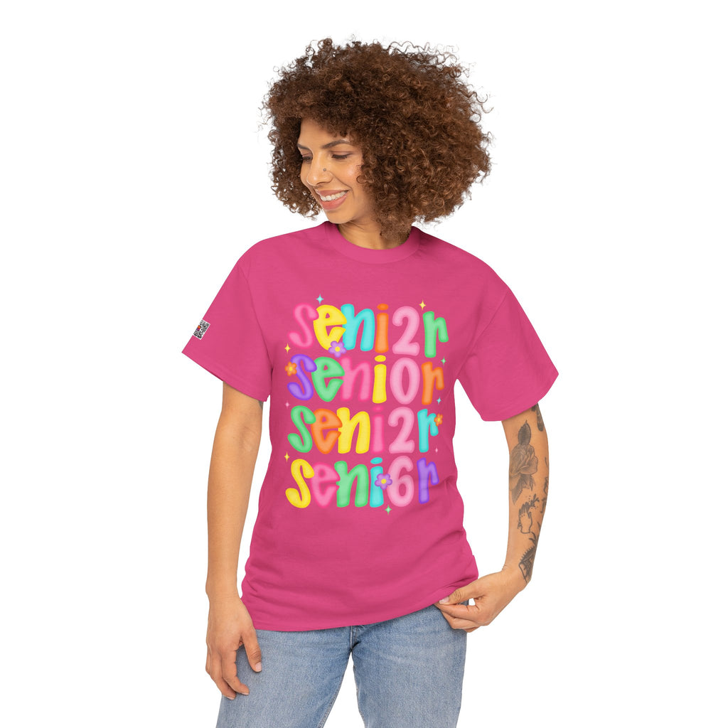 Senior 2026 Retro Colorful T-Shirt | Groovy Stacked Senior Tee | Fun Graduation Shirt | Cr8tive Designs