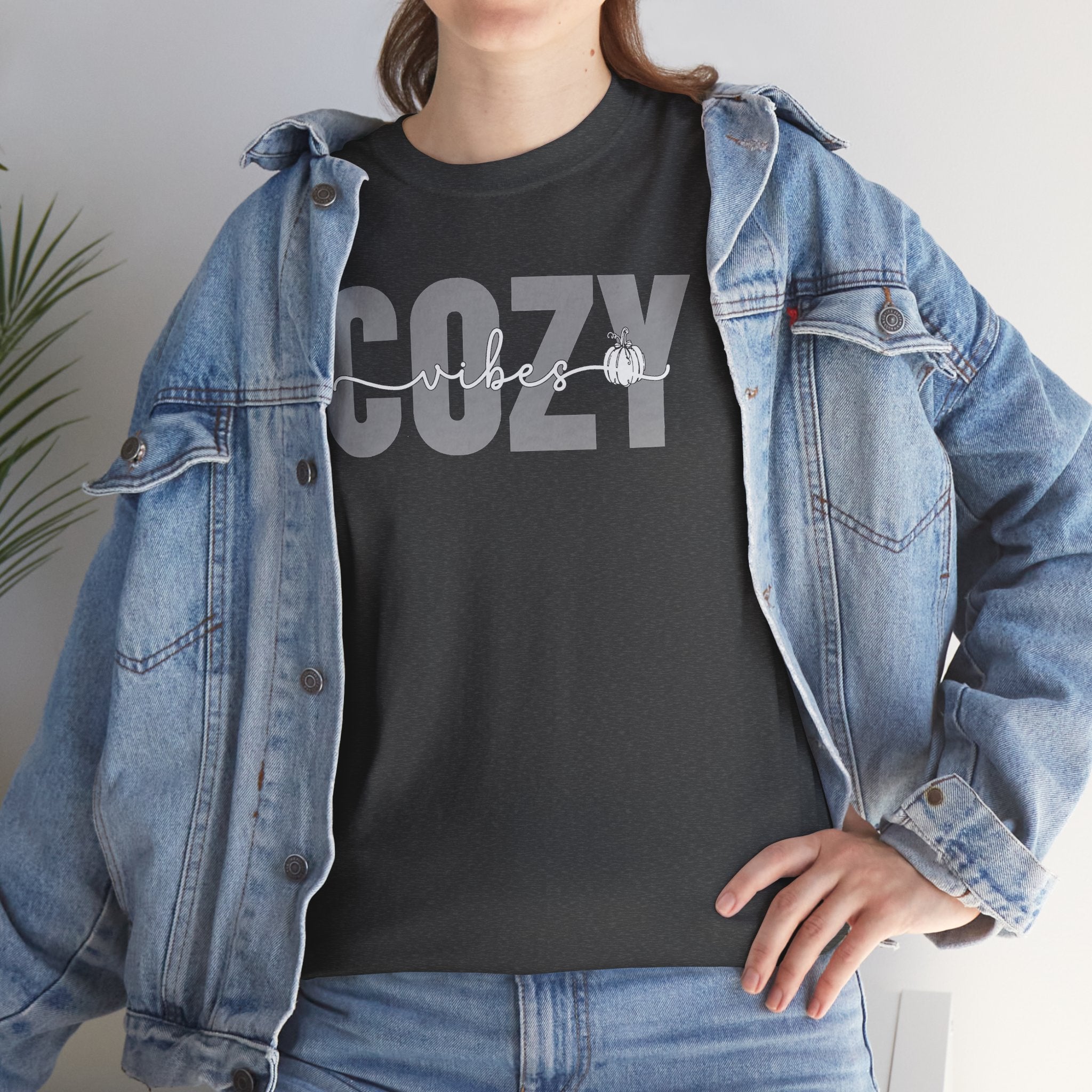 Cozy Vibes Pumpkin Tee | Minimalist Fall Graphic Shirt | Cr8tive Designs