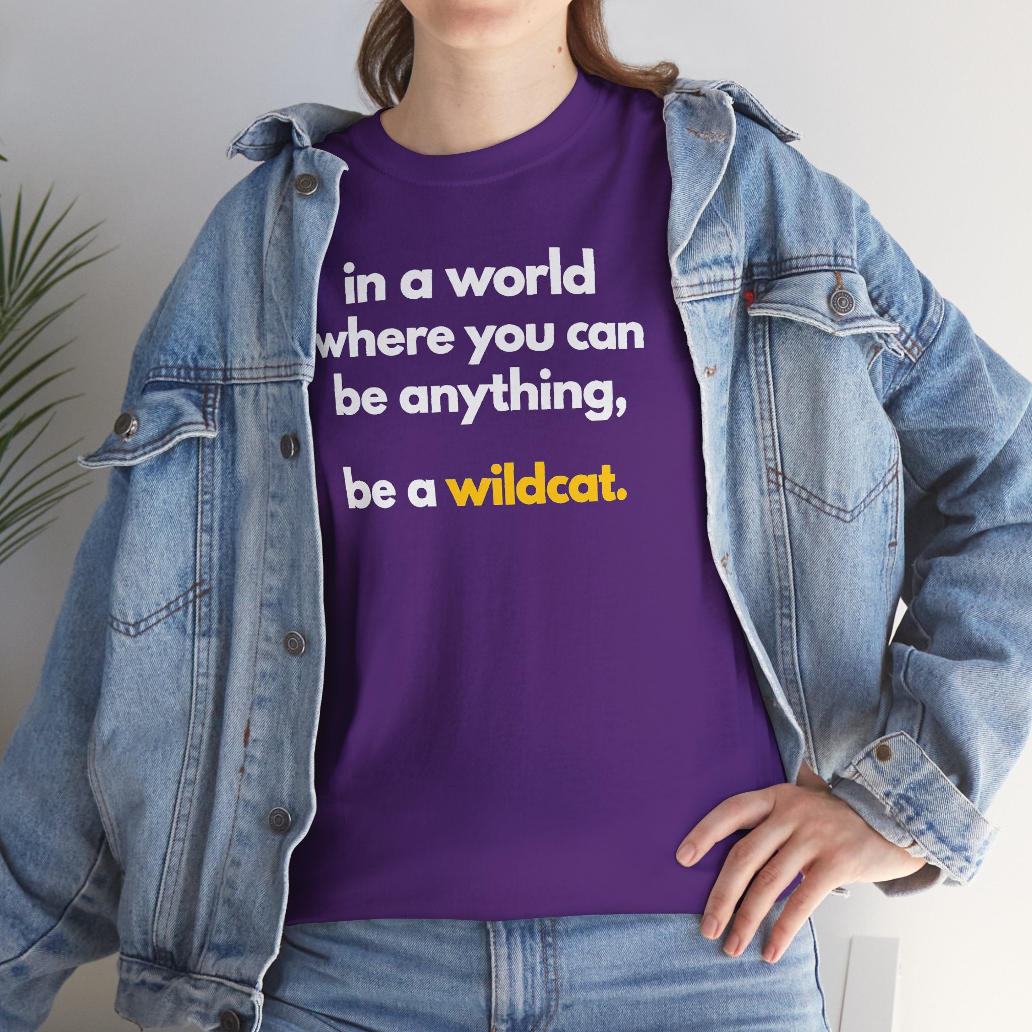 Be A Wildcat T-Shirt | Purple & Gold School Spirit Graphic Tee | Cr8tive Designs