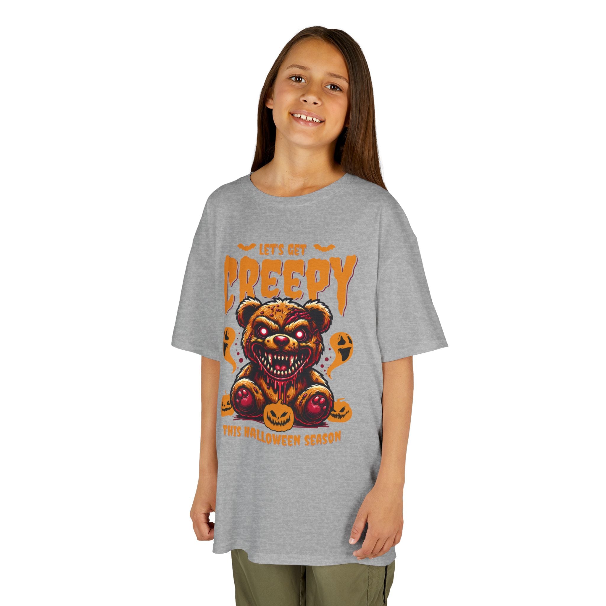 Kids Tee | "Let's Get Creepy" Halloween Teddy Bear Graphic | Cr8tive Designs