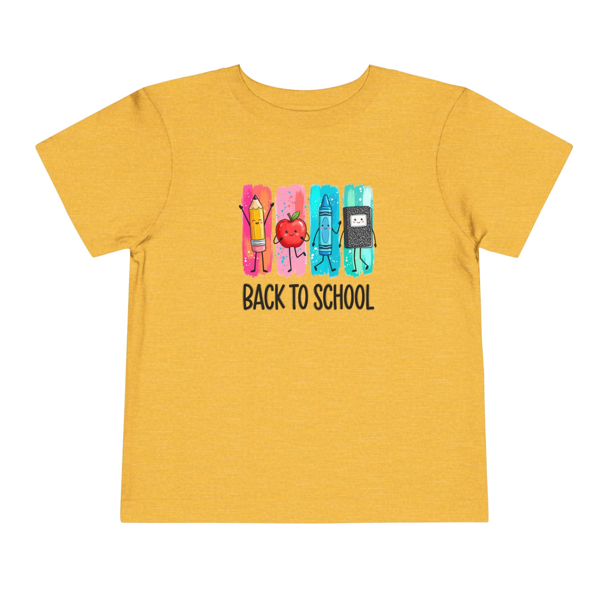 Back-to-School Buddies Toddler Tee | Colorful School Supplies T-Shirt | Cr8tive Designs
