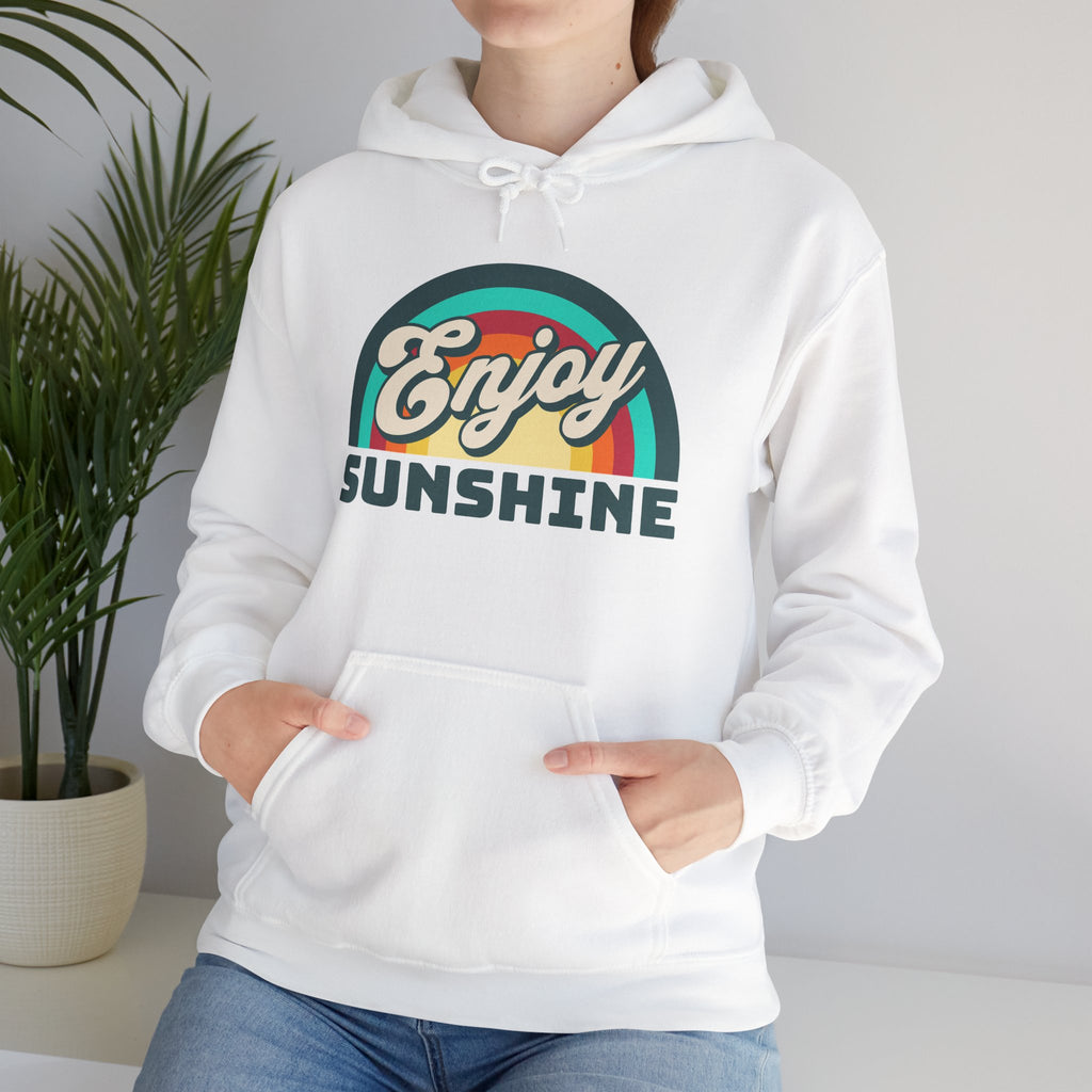 Enjoy Sunshine | Colorful Retro Rainbow Hoodie | Cr8tive Designs