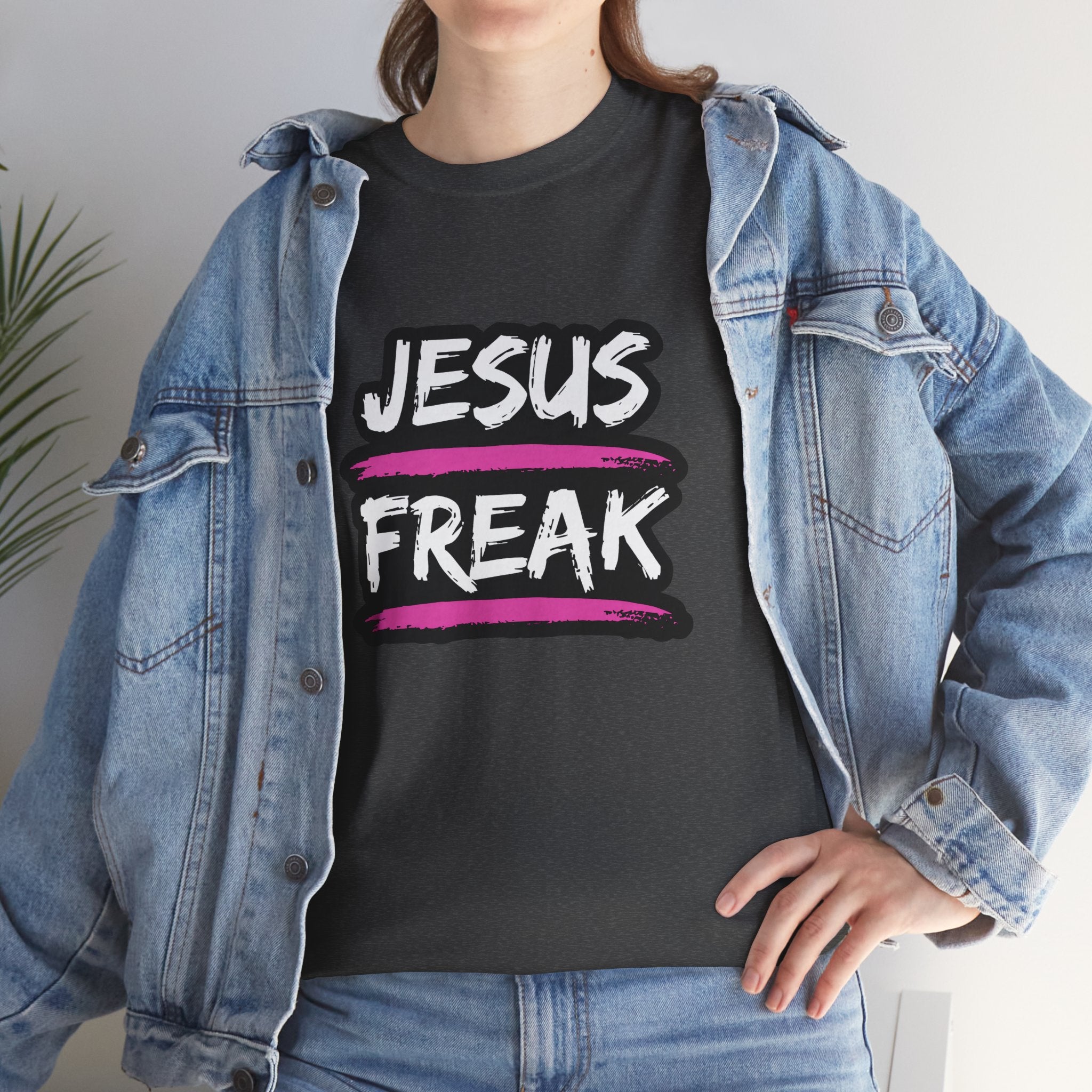 Jesus Freak T-Shirt with Pink Brushstroke