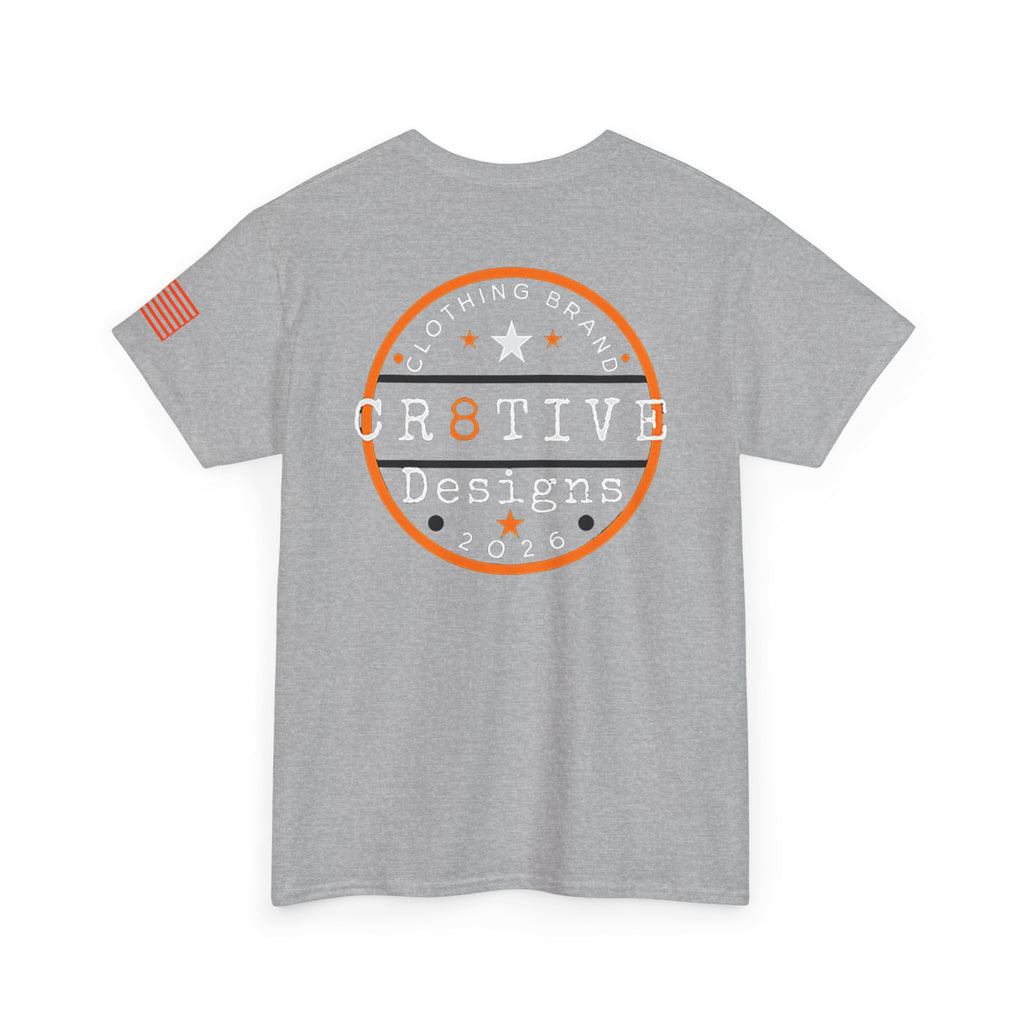 Orange Logo Badge Graphic Tee/Cr8tive Designs