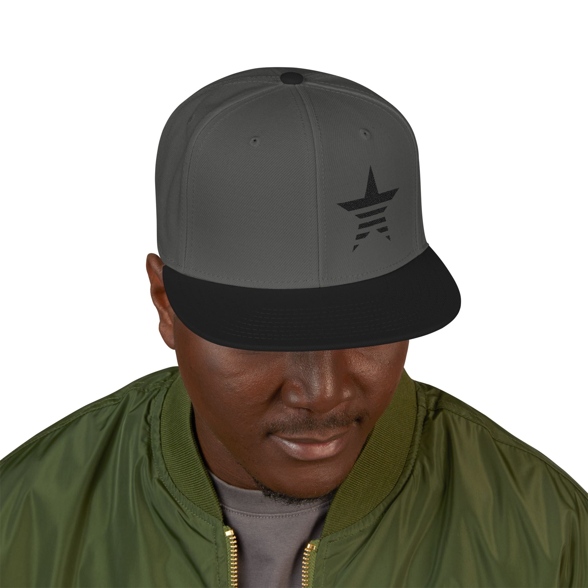 Star Embroidery Snapback Hat/Cr8tive Designs