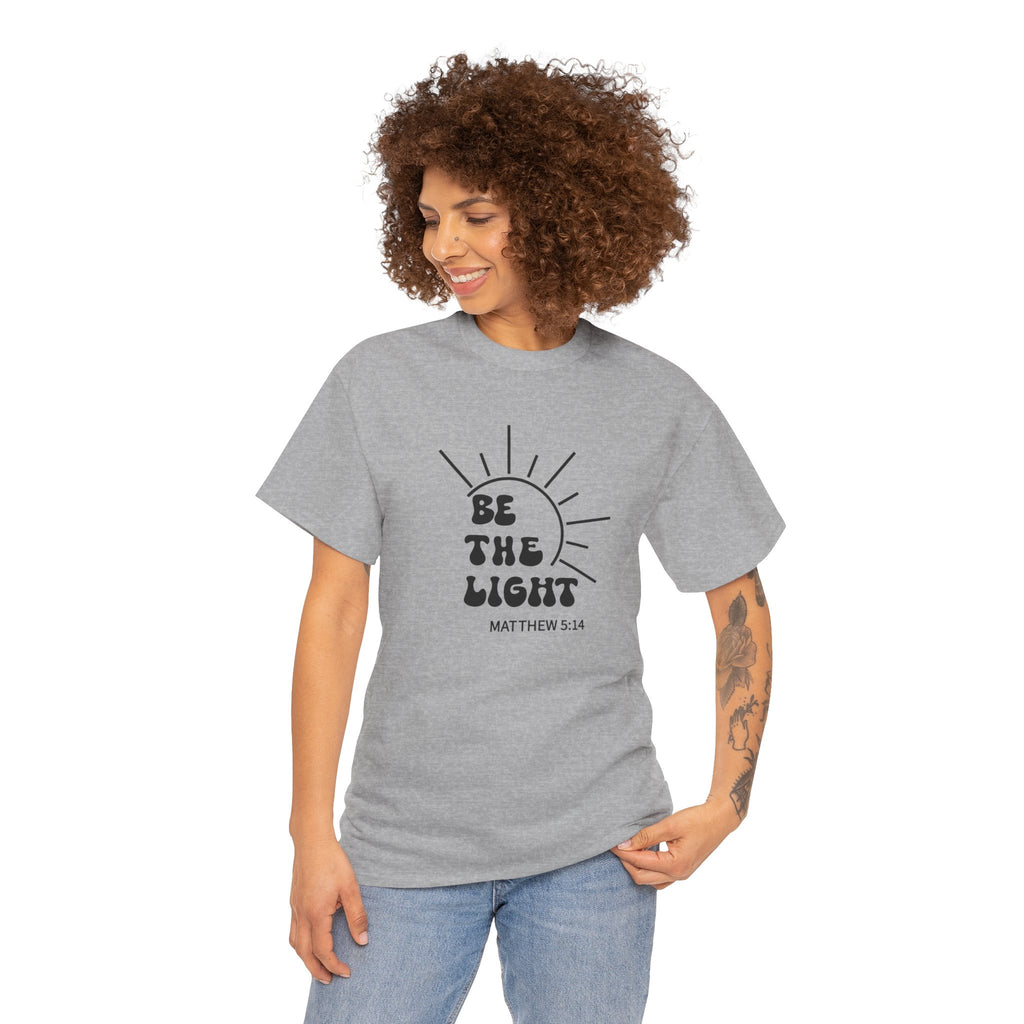 Be The Light Tee — Christian Inspirational T‑Shirt (Matthew 5:14)
