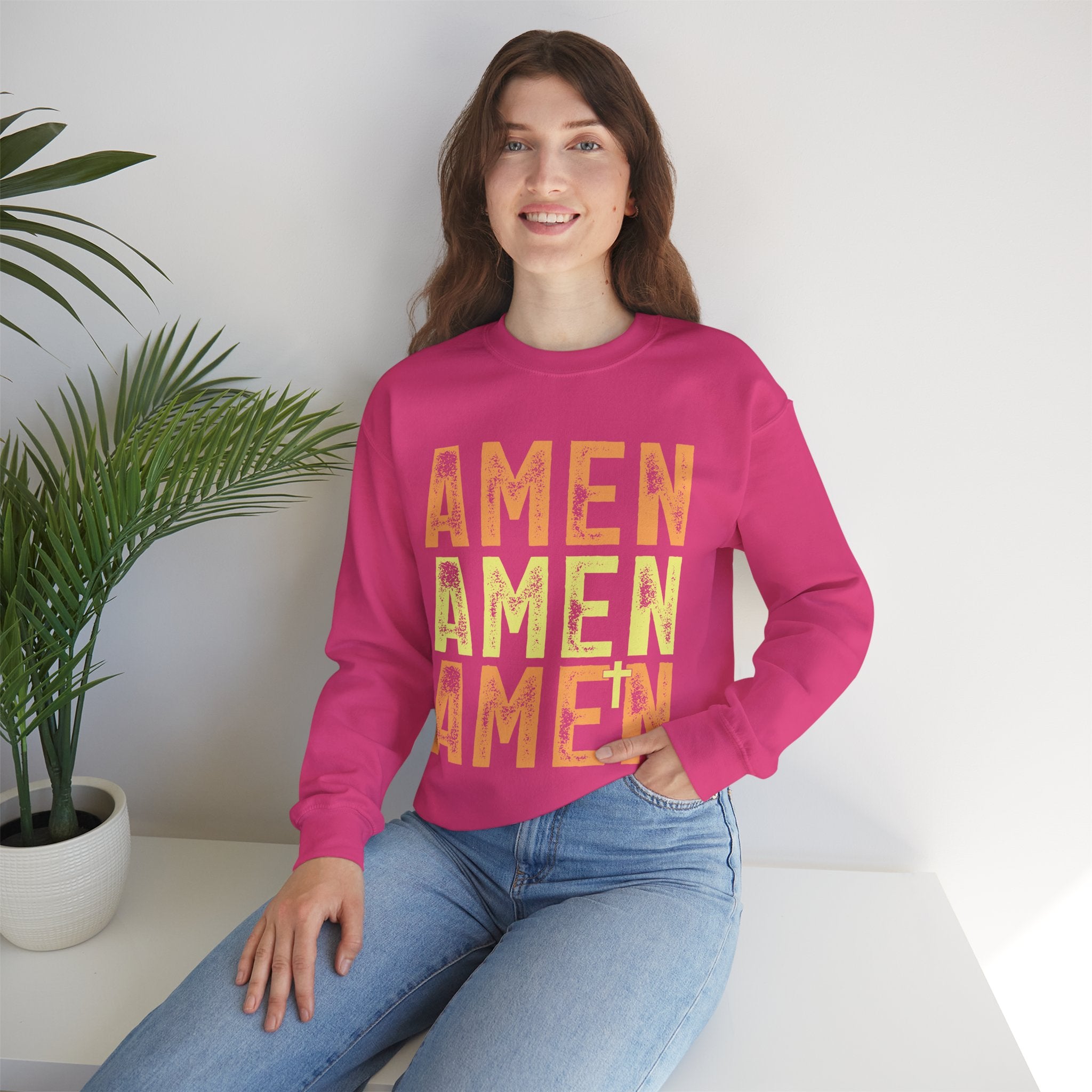 Amen Amen Amen – Bold Christian Faith Sweatshirt | Cr8tive Designs