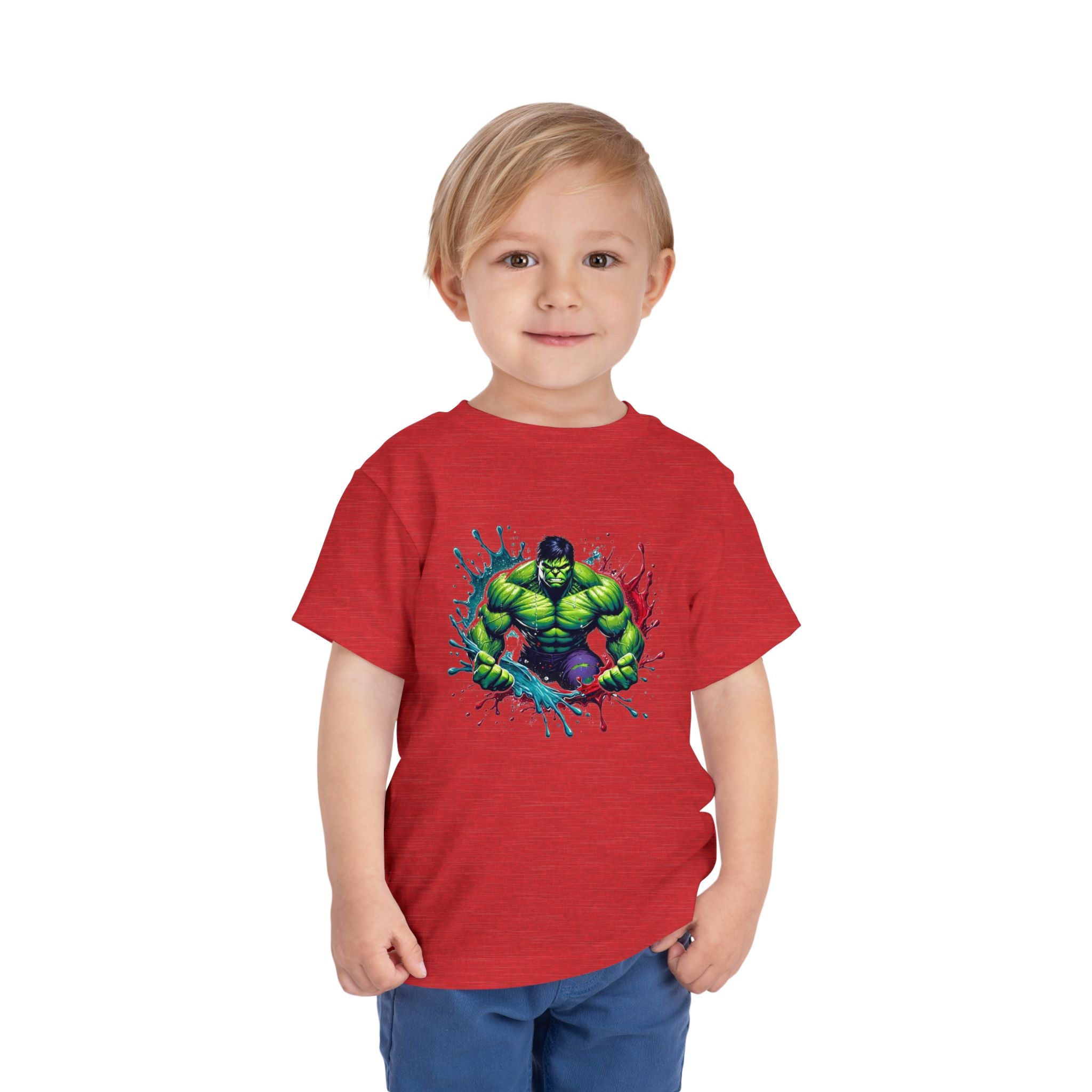 Green Rage Superhero Toddler Tee | Comic-Inspired Action T-Shirt | Cr8tive Designs