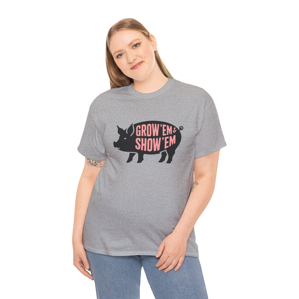 Grow ’Em Show ’Em | Livestock Show Pig Graphic Tee | Cr8tive Designs