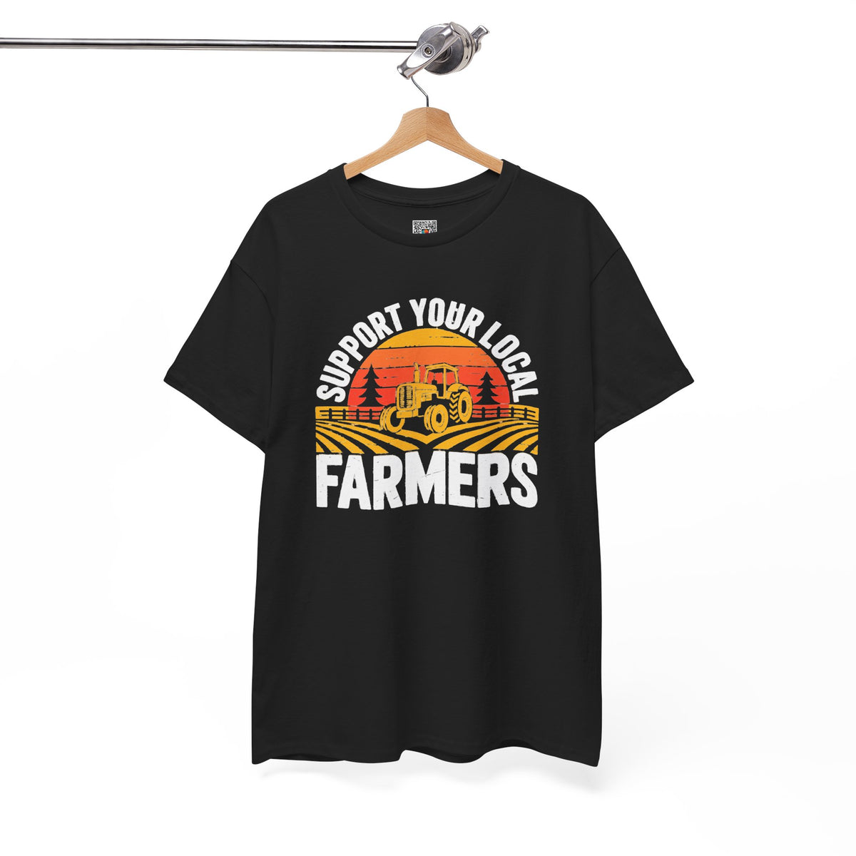 Support Your Local Farmers T-Shirt | Retro Tractor Sunset Graphic Tee | Cr8tive Designs