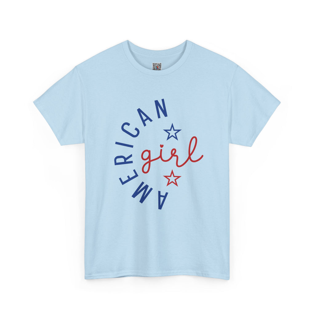 American Girl T-Shirt | Patriotic Red & Blue Star Tee| Cr8tive Designs