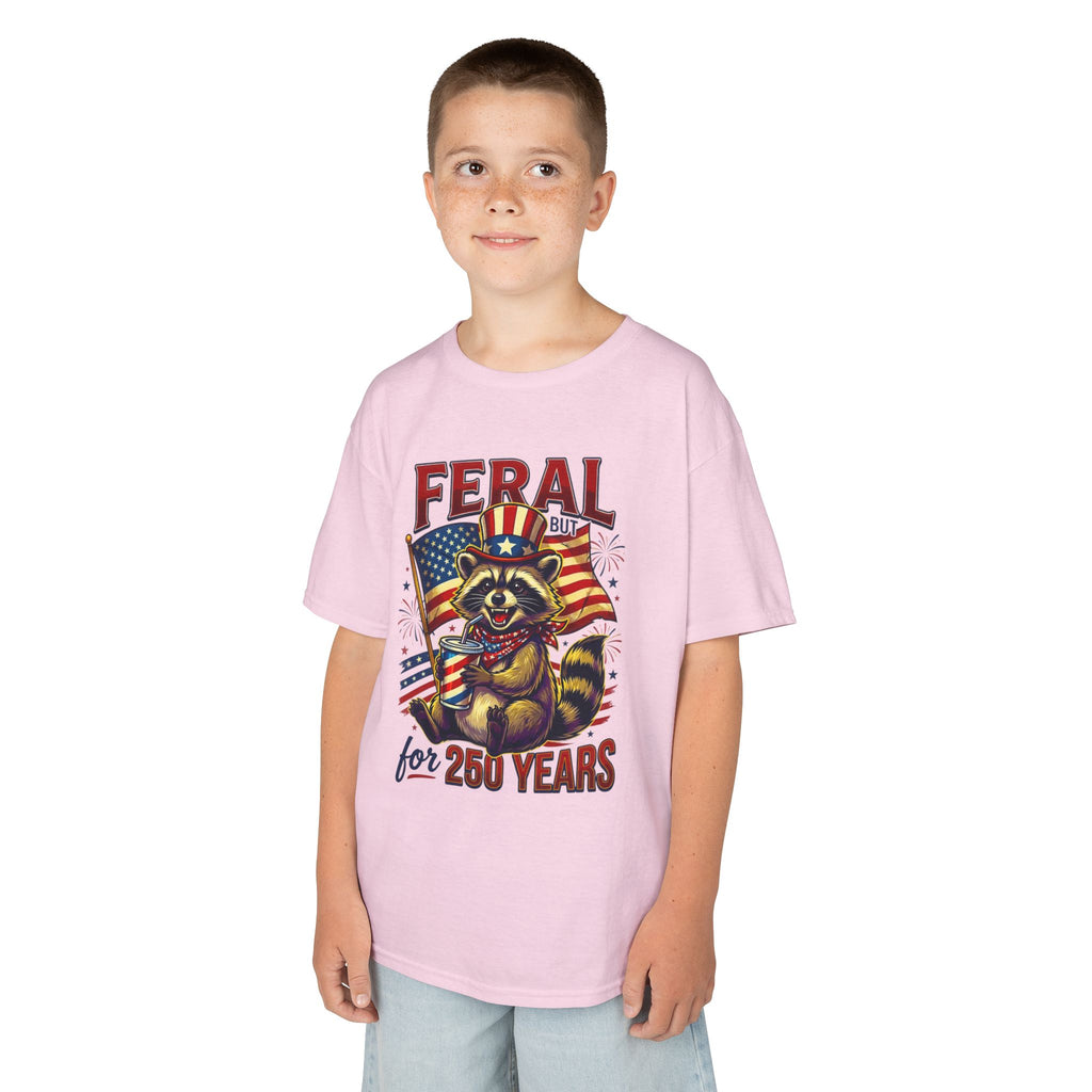 Kids Feral for 250 Years Tee | Patriotic Wildlife Graphic Design | Cr8tive Designs