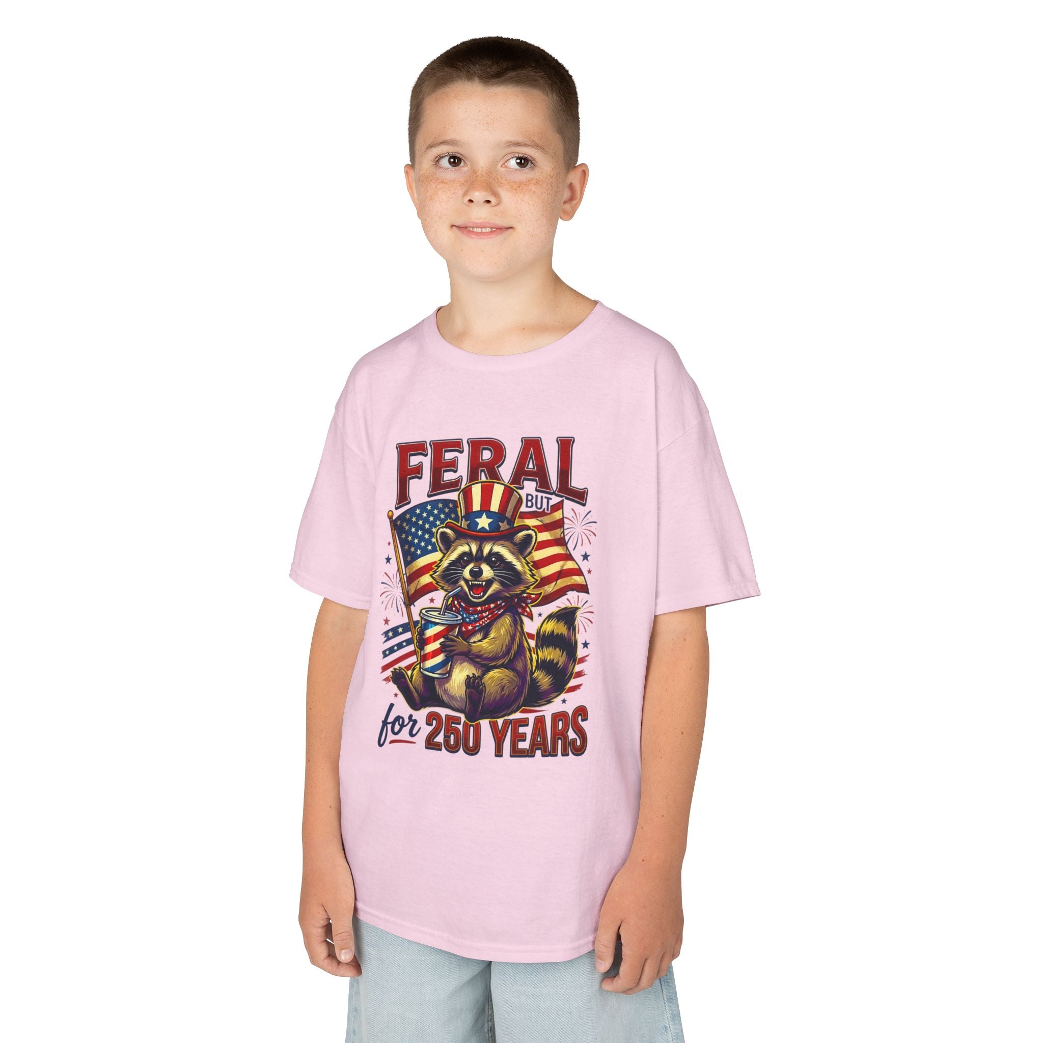 Kids Feral for 250 Years Tee | Patriotic Wildlife Graphic Design | Cr8tive Designs