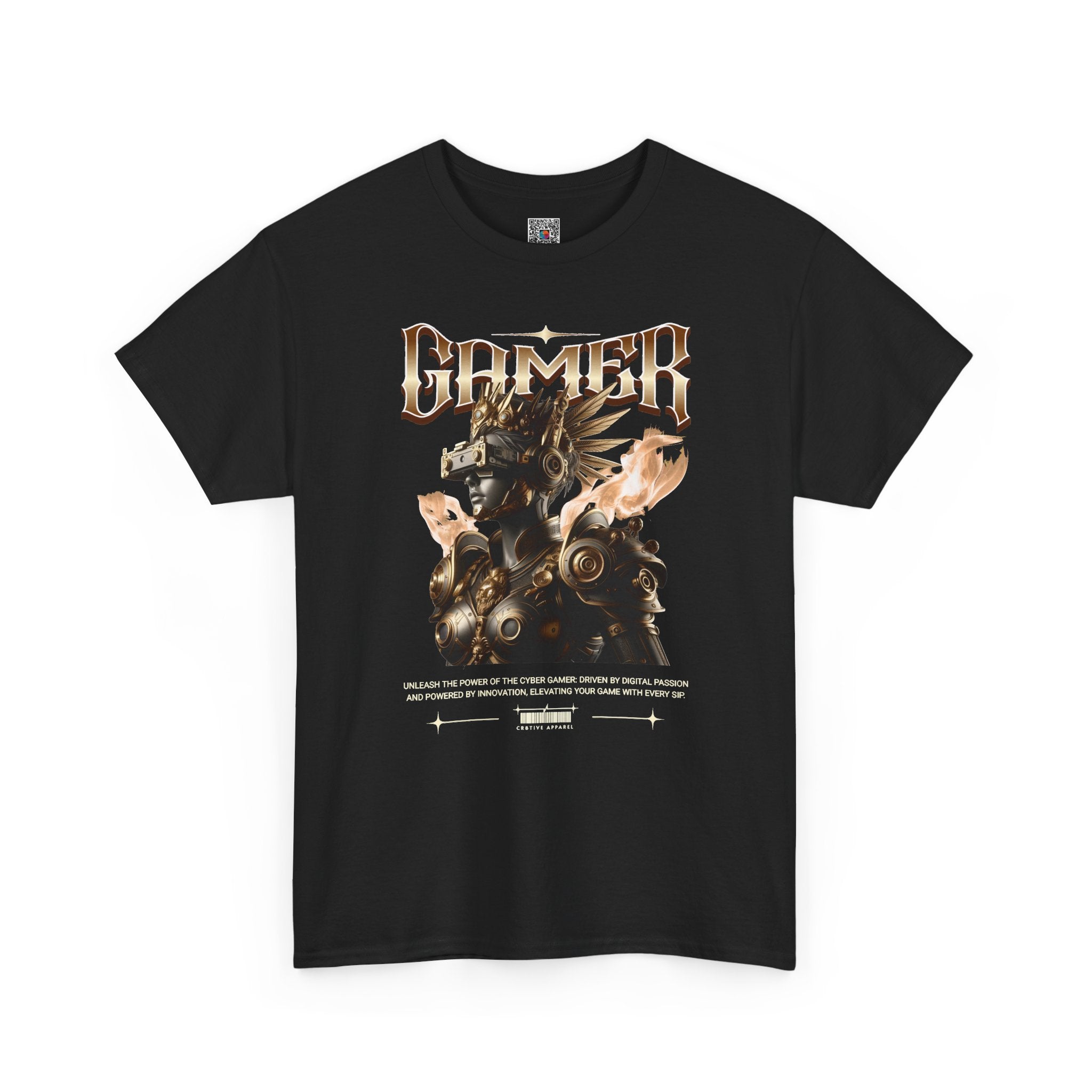 Cyber Gamer T-Shirt | Futuristic Female Gaming Warrior Graphic Tee | Sci-Fi Gamer Design | Cr8tive Designs