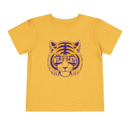 "Wildcats" Sunglasses Tiger Toddler T-Shirt | School Mascot Apparel | Cr8tive Designs
