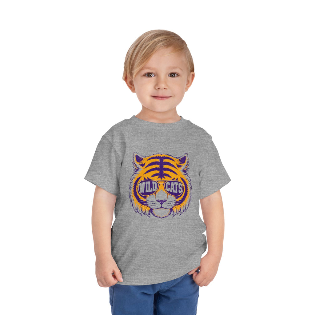 "Wildcats" Sunglasses Tiger Toddler T-Shirt | School Mascot Apparel | Cr8tive Designs