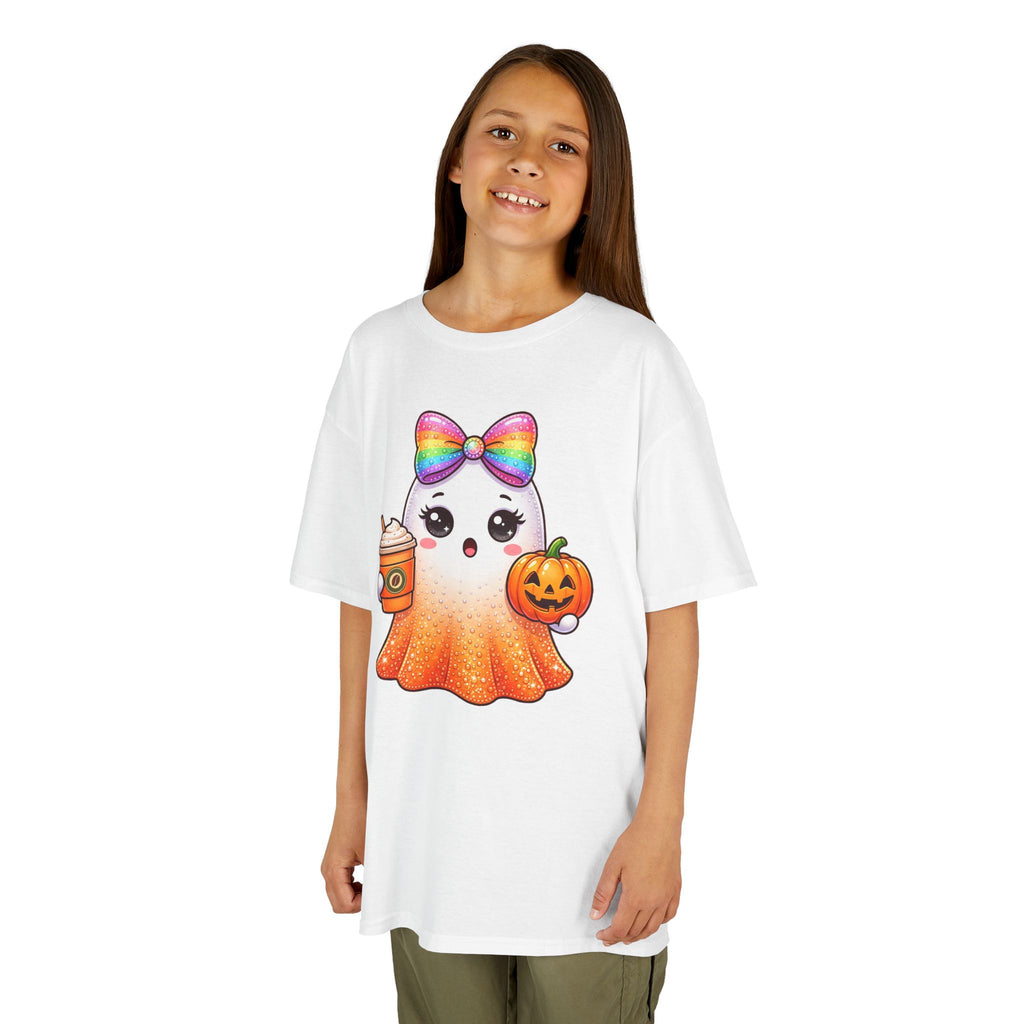 Glitter Pumpkin Ghost T-Shirt | Halloween Kids Graphic Tee | Cr8tive Designs